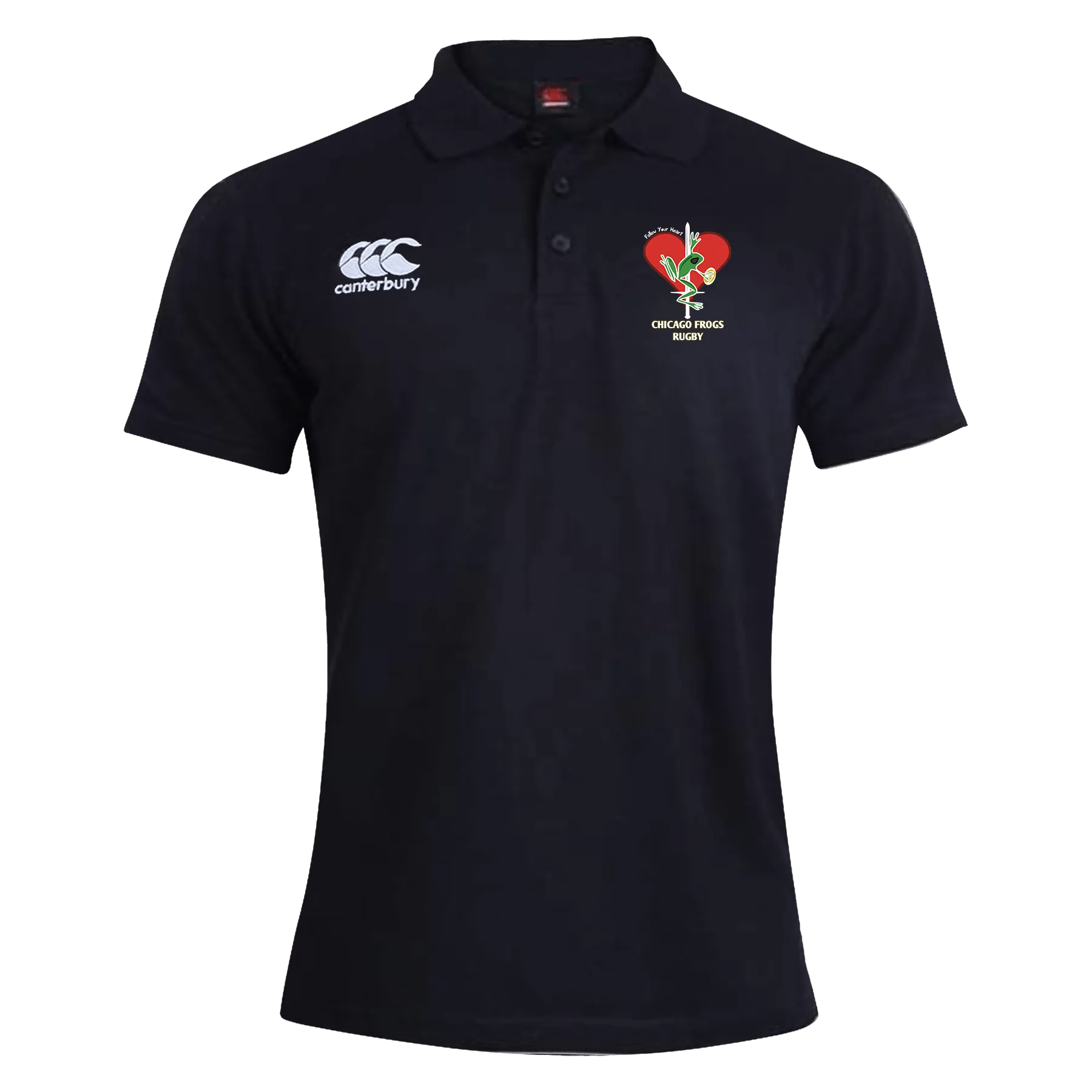 Frogs Canterbury Waimak Rugby Polo Black