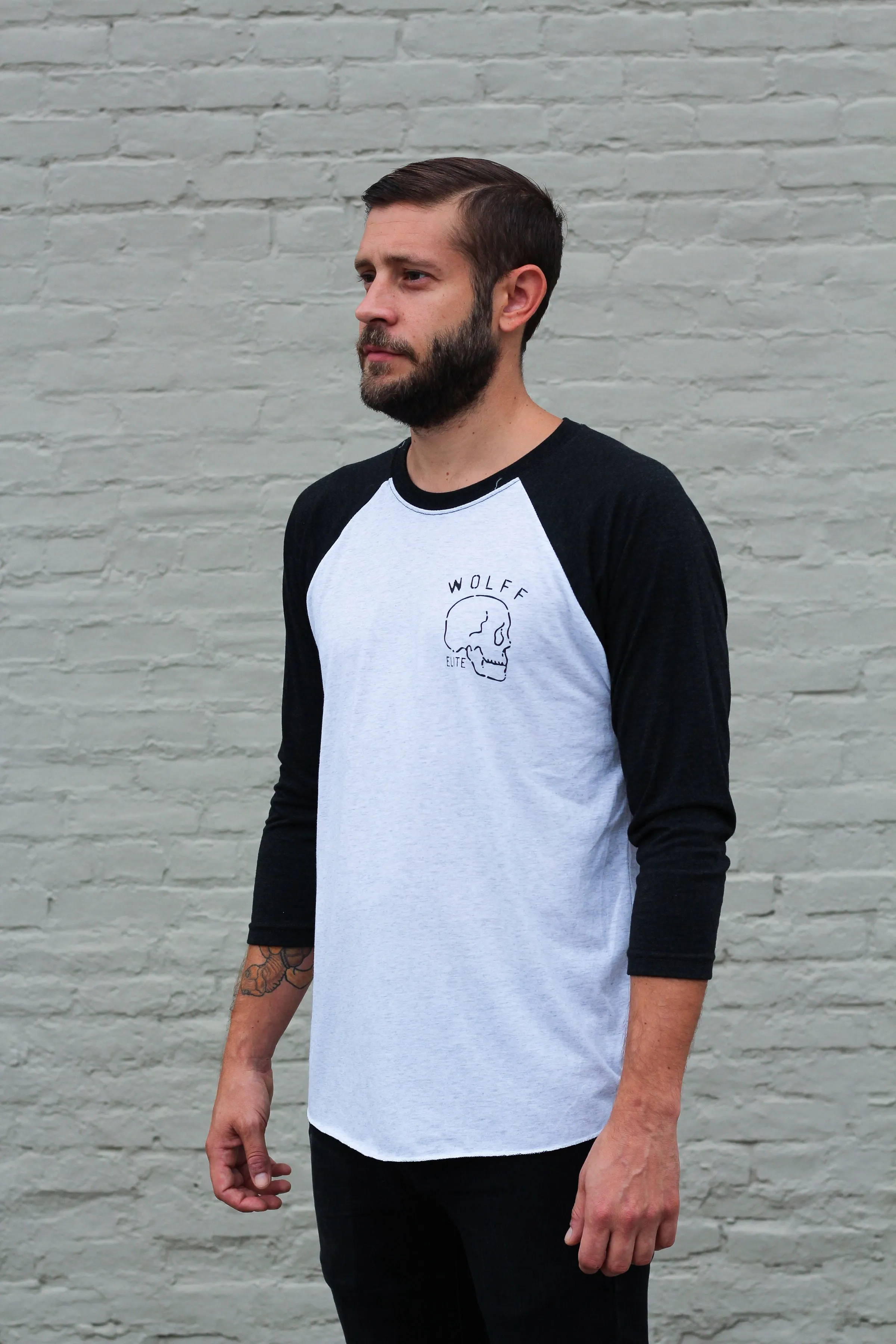 I'll Die When I'm Done Baseball Tee - Black/White