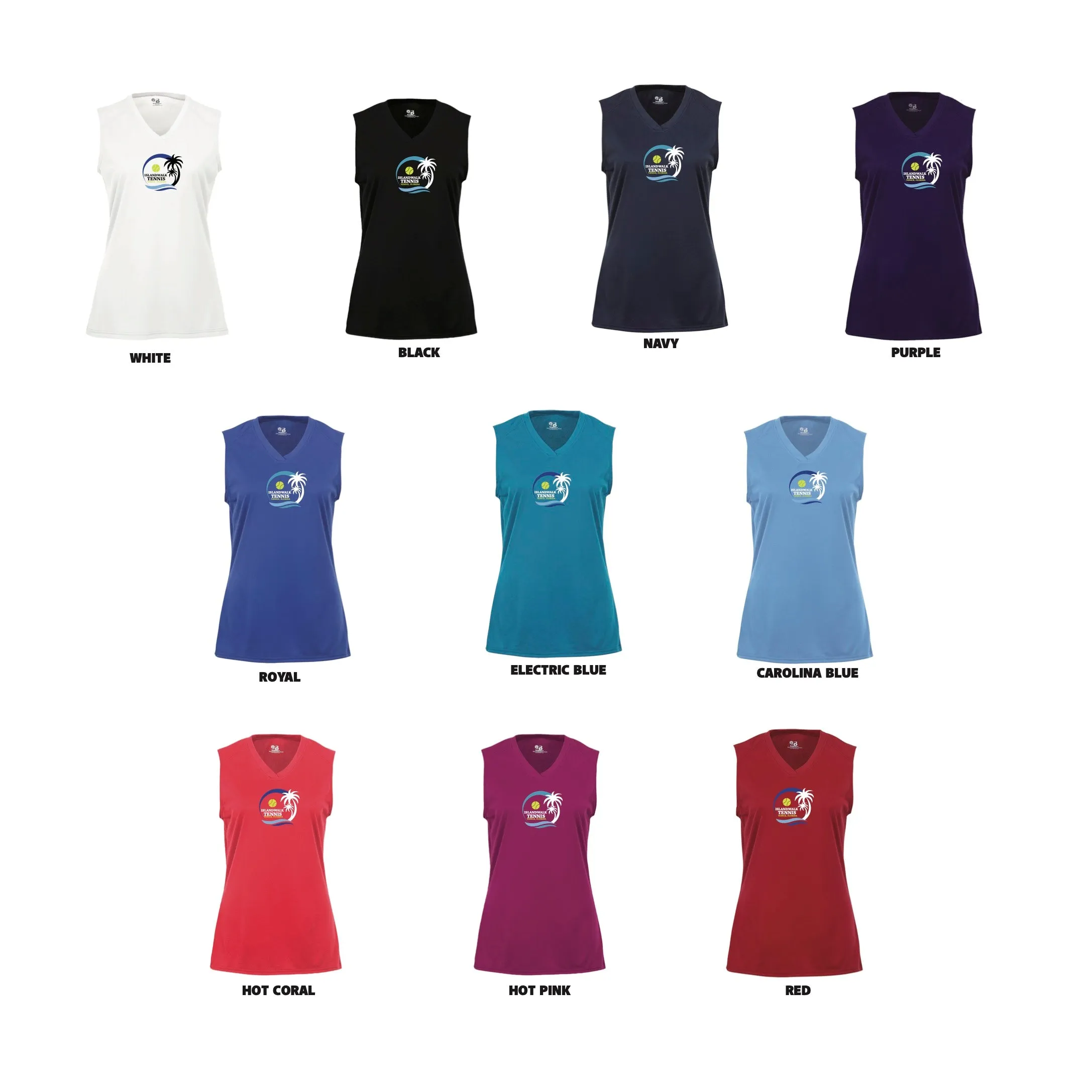 Islandwalk Tennis Ladies Performance Sleeveless Tank - Large Front Logo