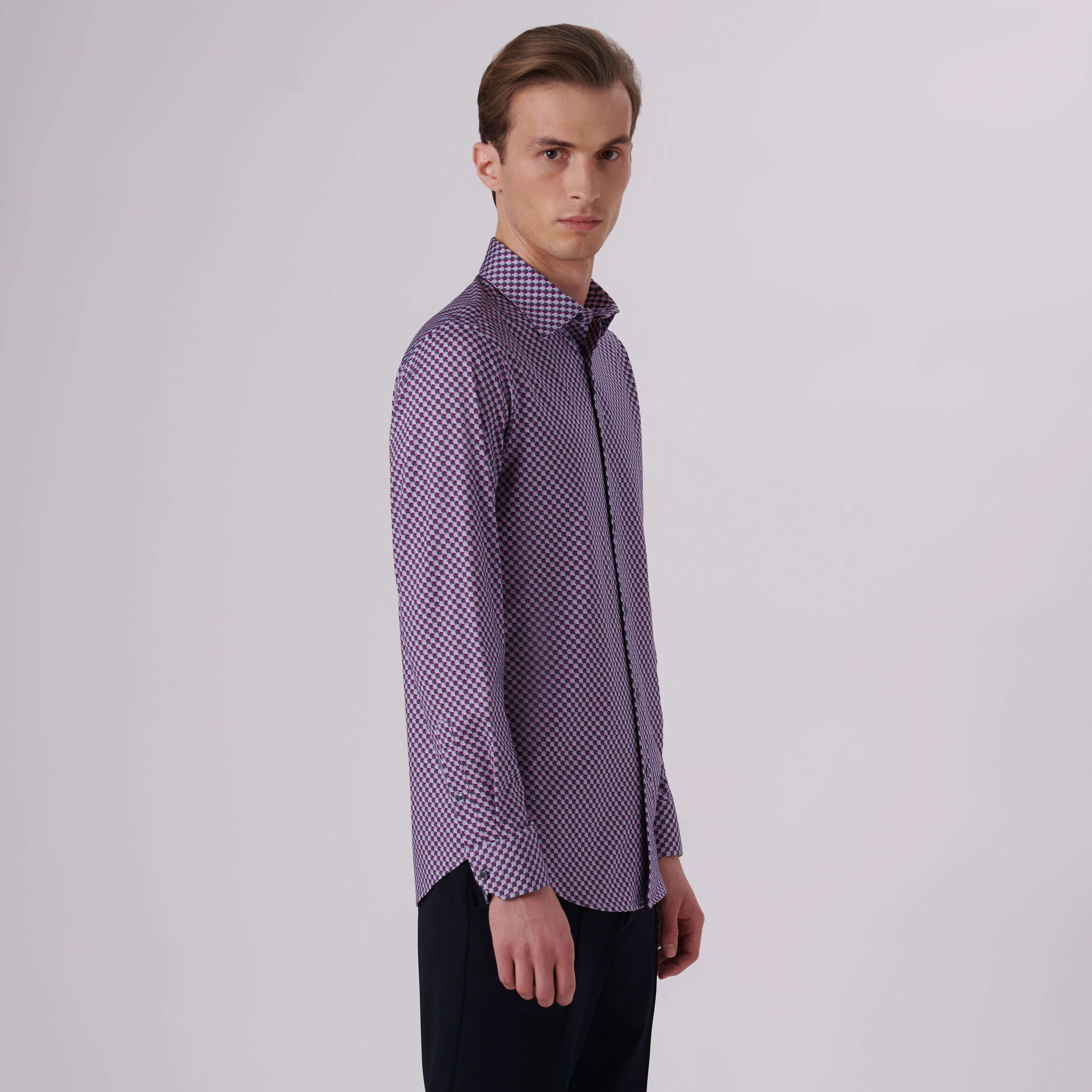 James Geometric Illusion Print OoohCotton Shirt