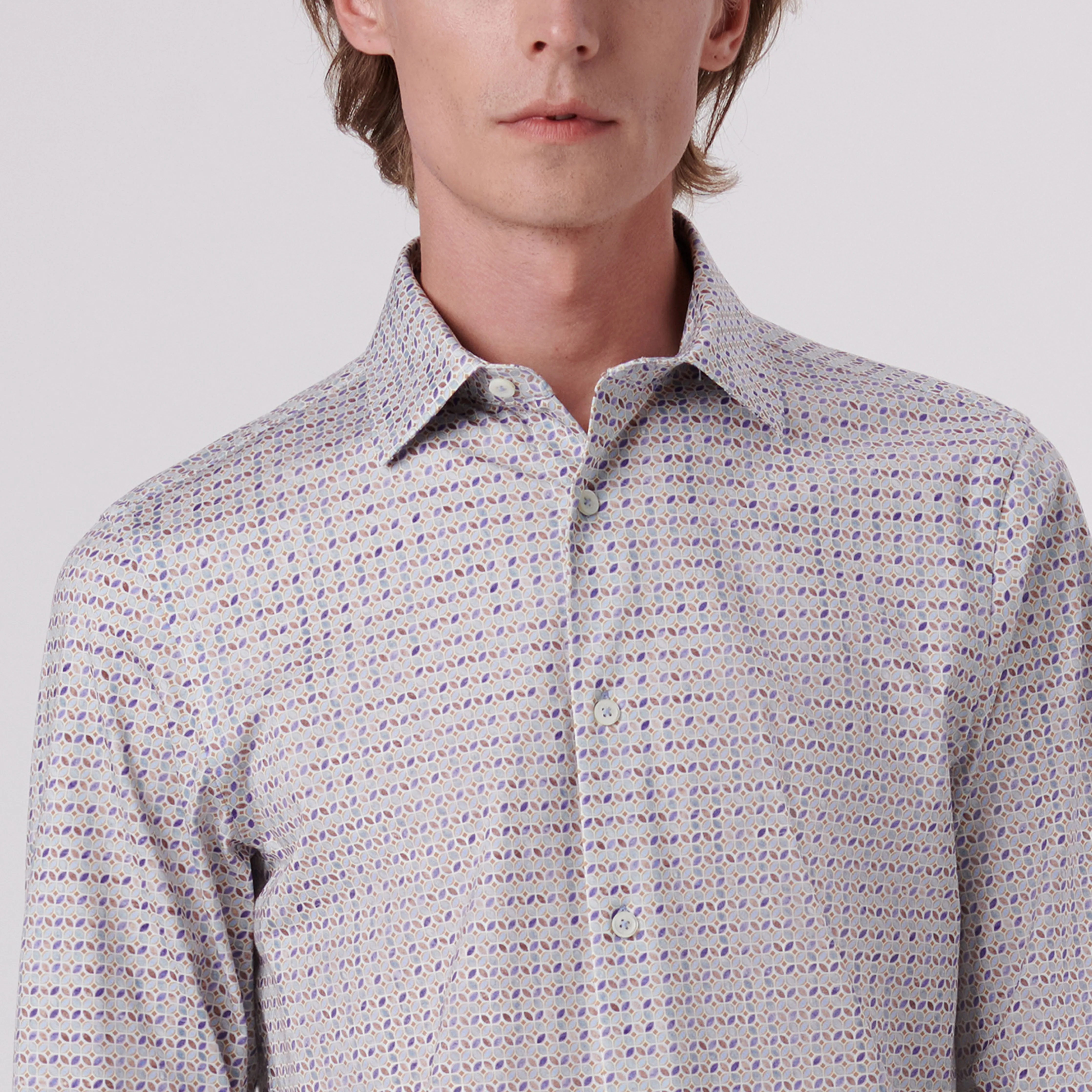 James Geometric Print OoohCotton Shirt