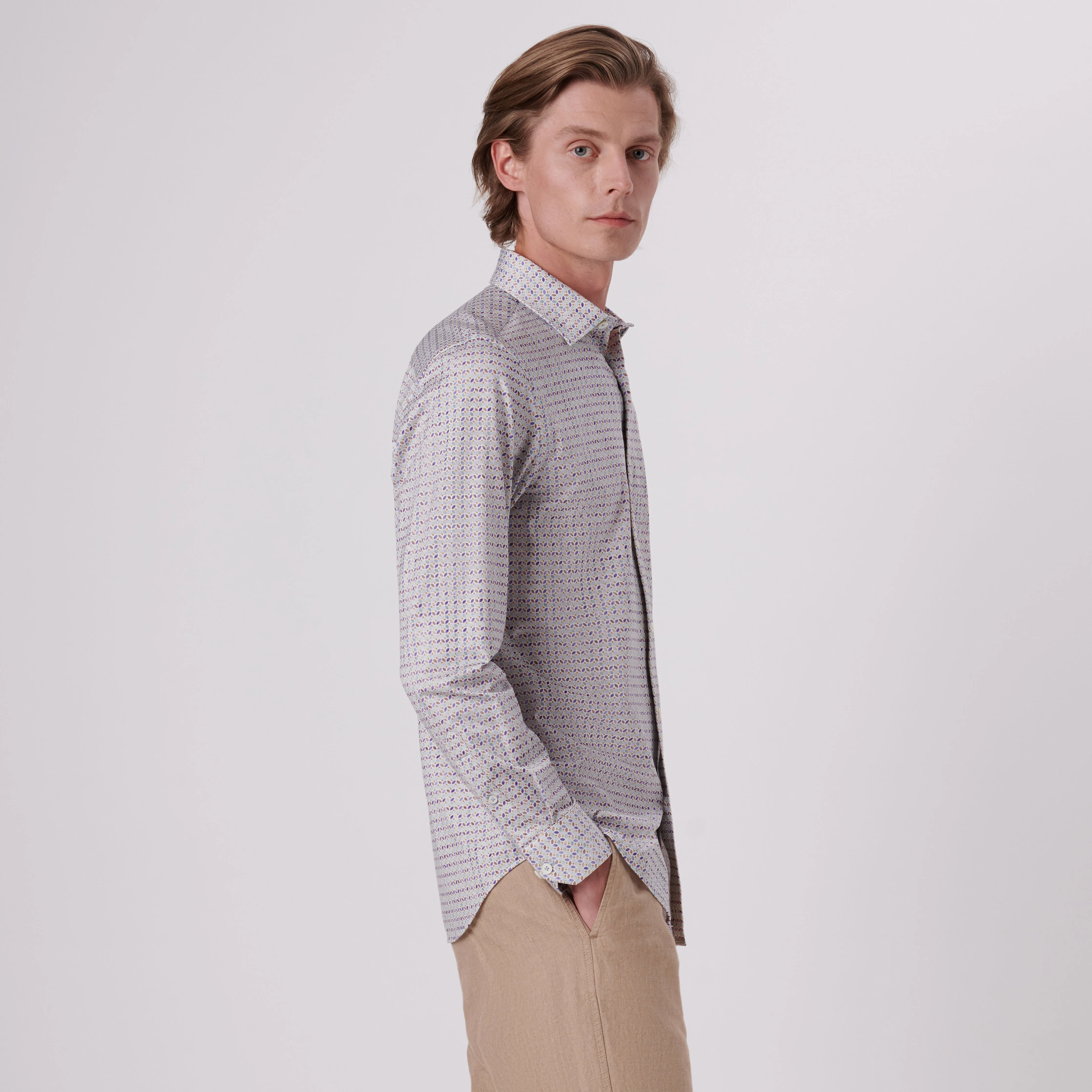 James Geometric Print OoohCotton Shirt