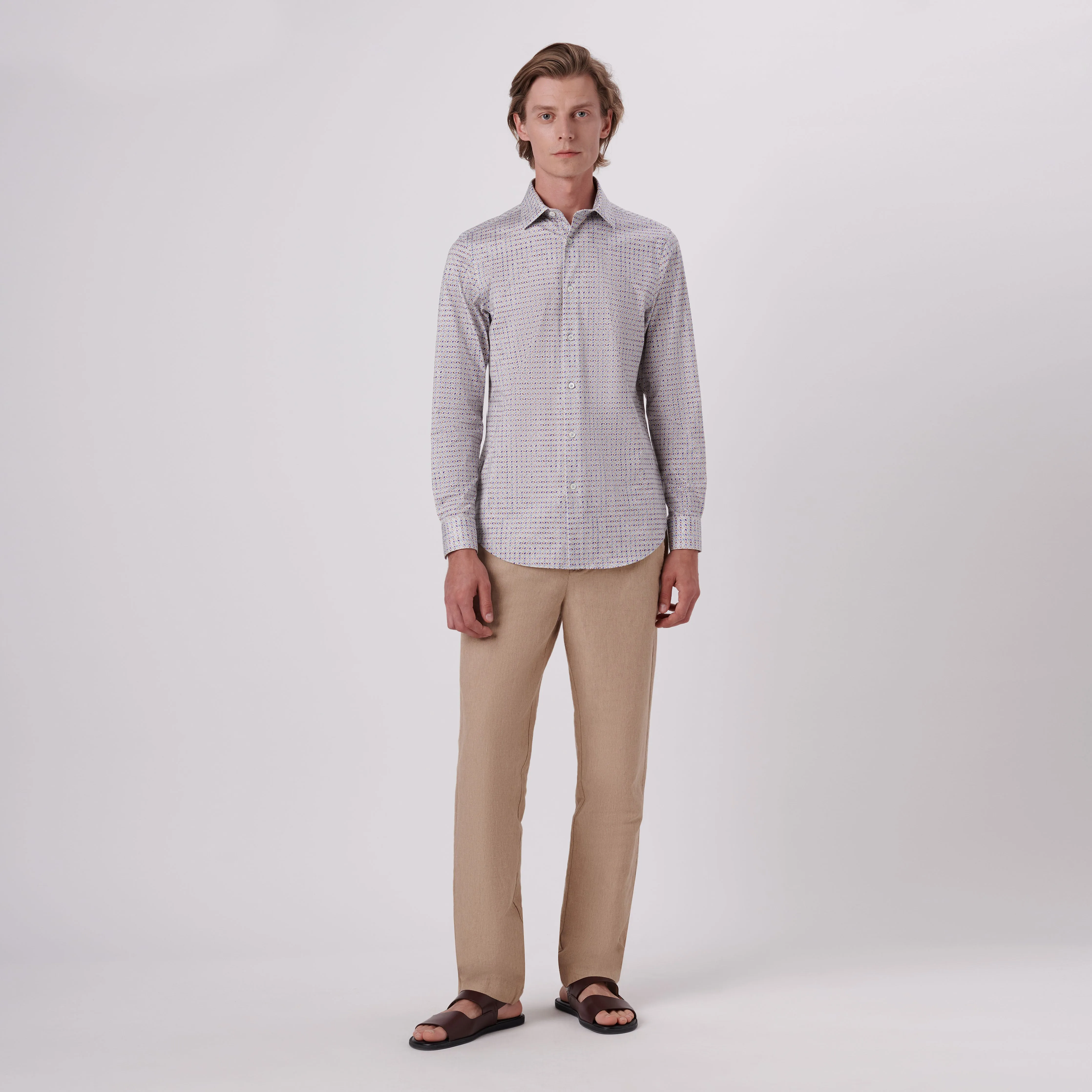 James Geometric Print OoohCotton Shirt