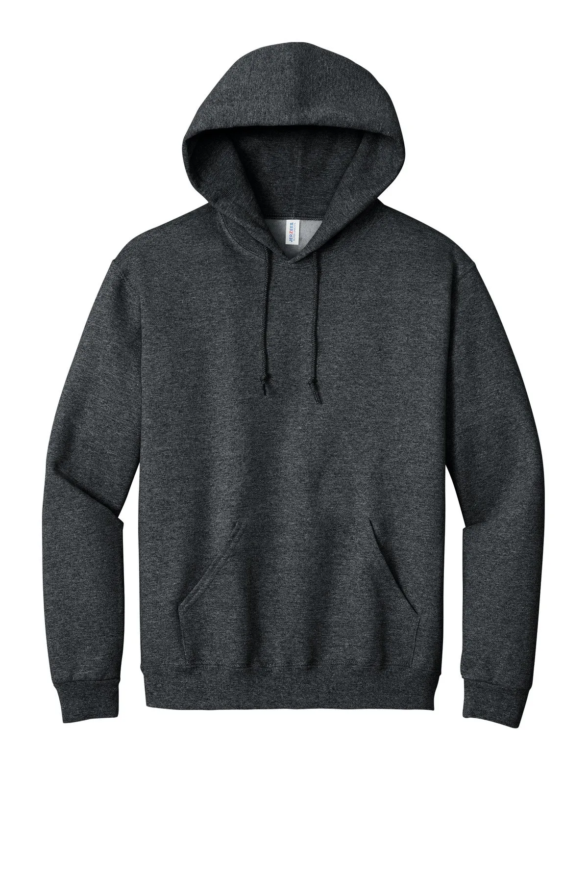 Jerzees Super Sweats NuBlend Pullover Hooded Sweatshirt.  4997M Black Heather