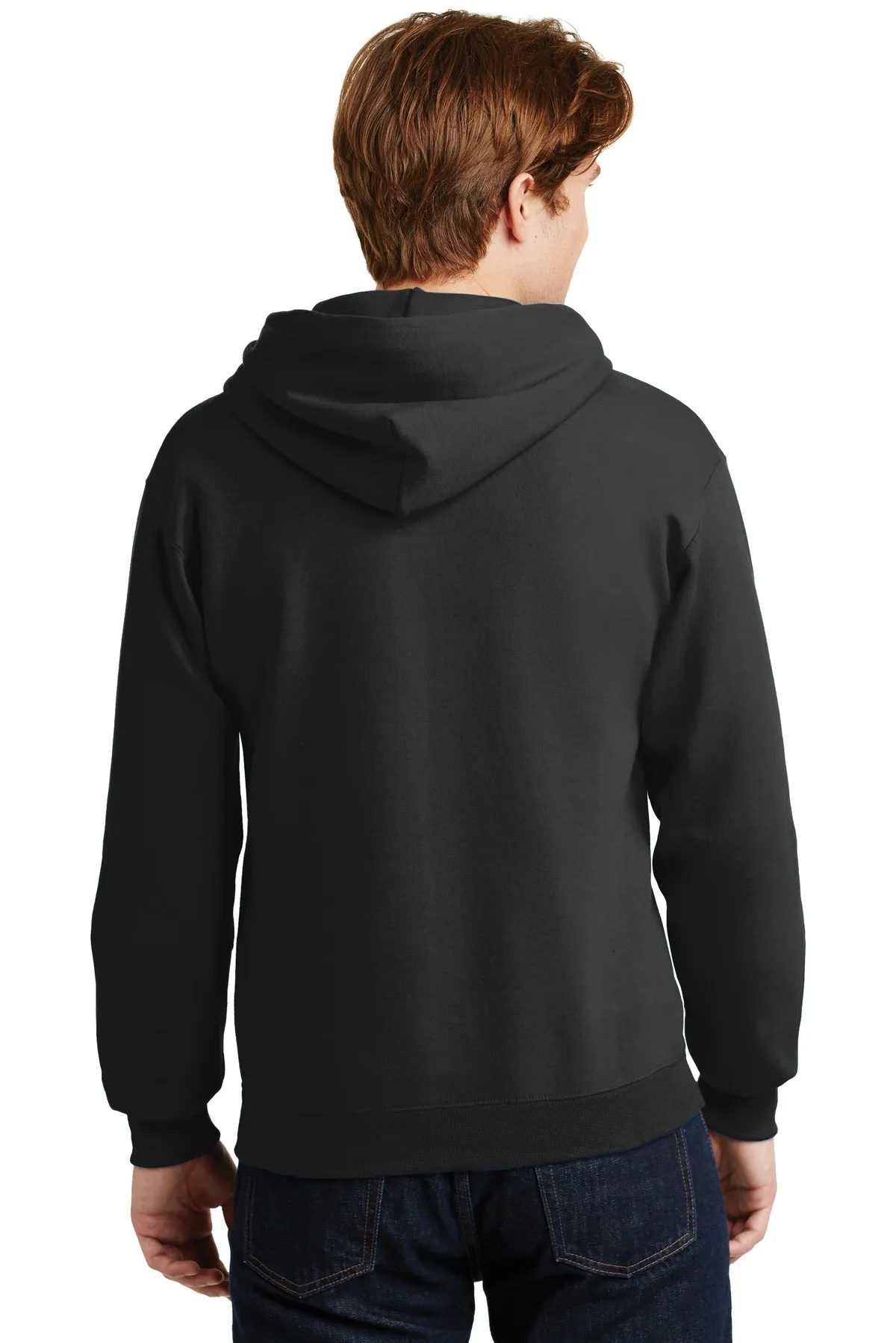 Jerzees Super Sweats NuBlend Pullover Hooded Sweatshirt.  4997M Black Heather