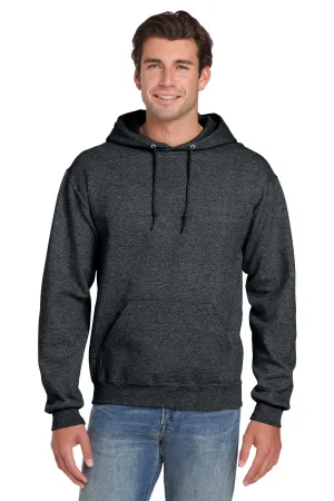 Jerzees Super Sweats NuBlend Pullover Hooded Sweatshirt.  4997M Black Heather