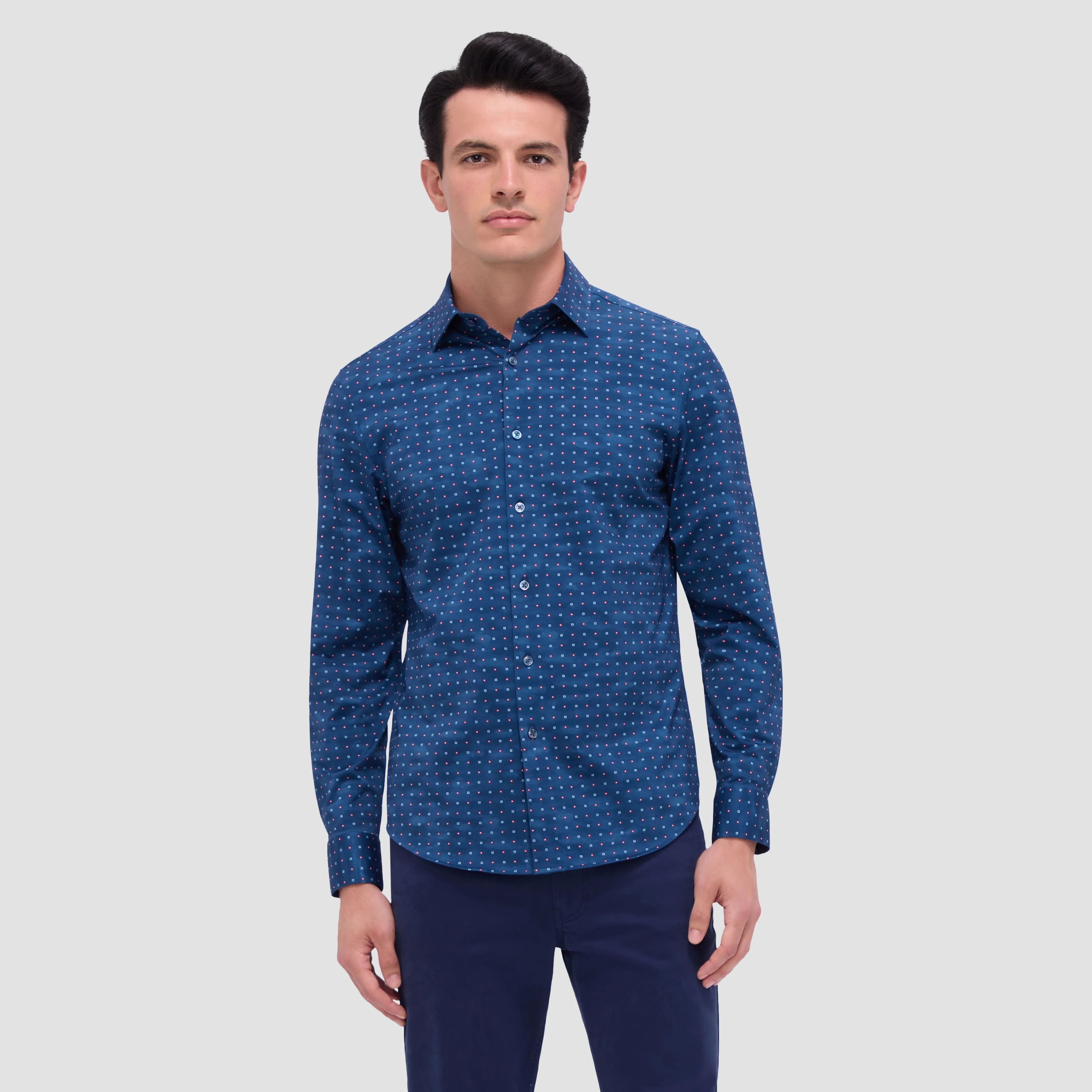 Jimmy Double Sided Geometric/Solid OoohCotton Shirt