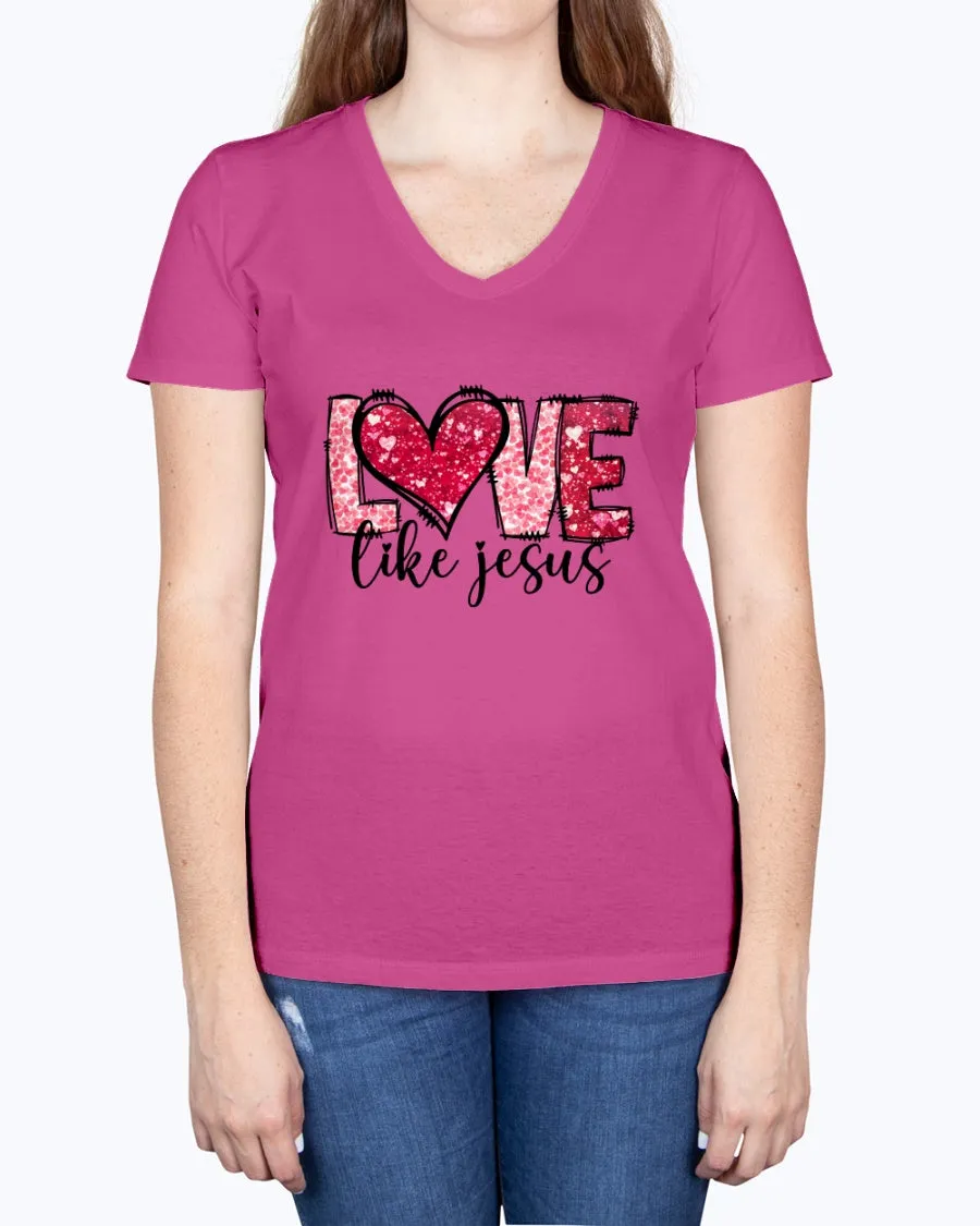 Love like Jesus - Ladies V-neck T-Shirt