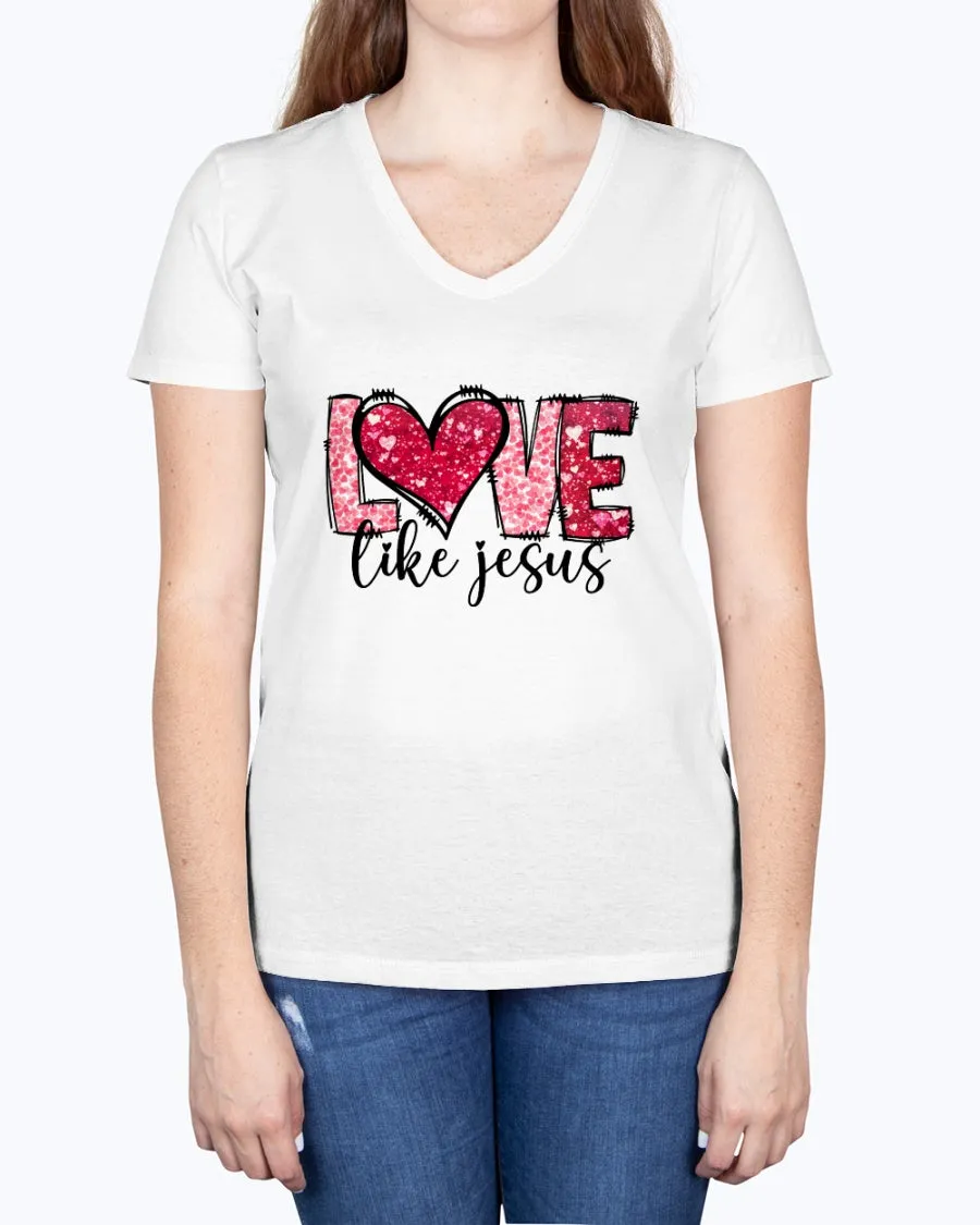 Love like Jesus - Ladies V-neck T-Shirt