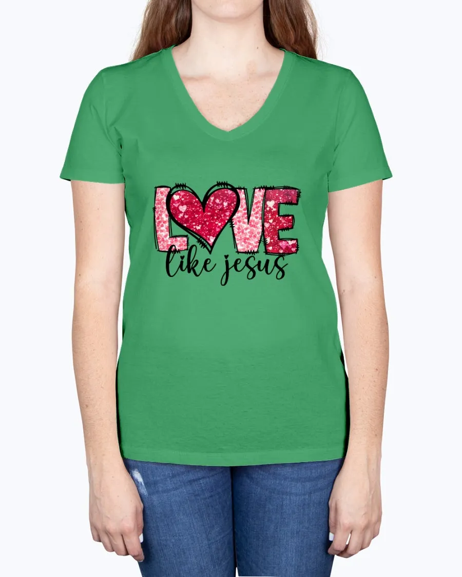 Love like Jesus - Ladies V-neck T-Shirt