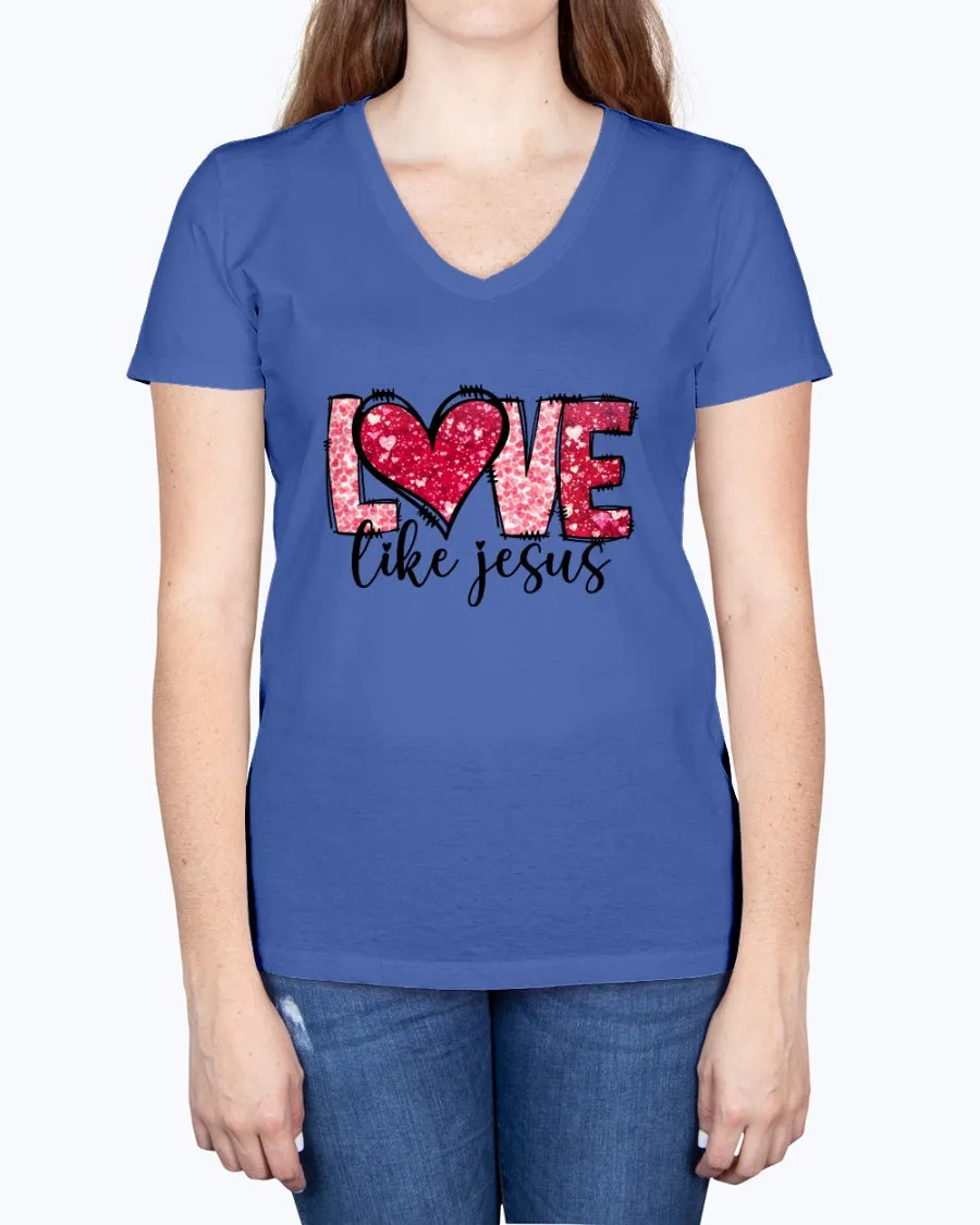 Love like Jesus - Ladies V-neck T-Shirt