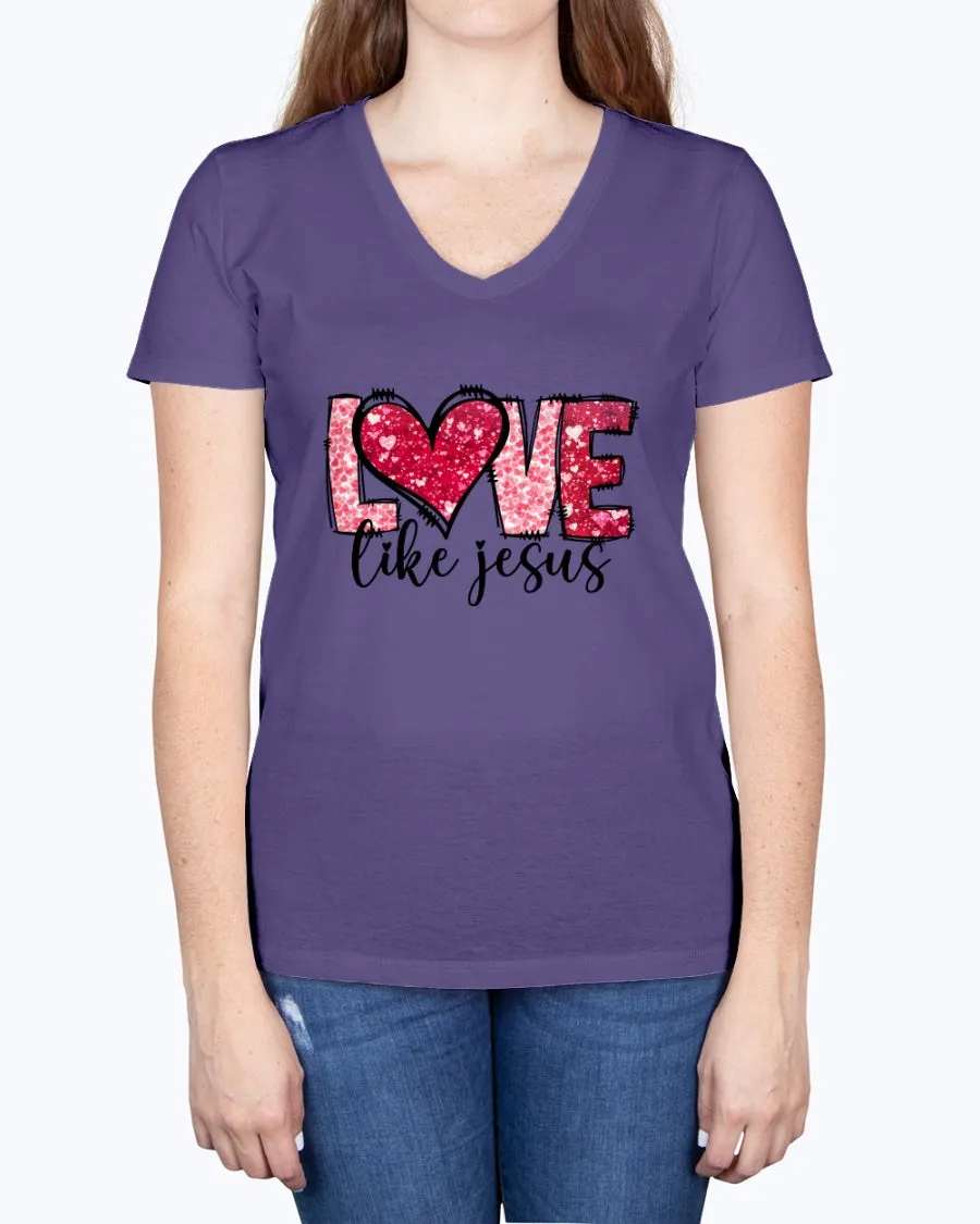 Love like Jesus - Ladies V-neck T-Shirt