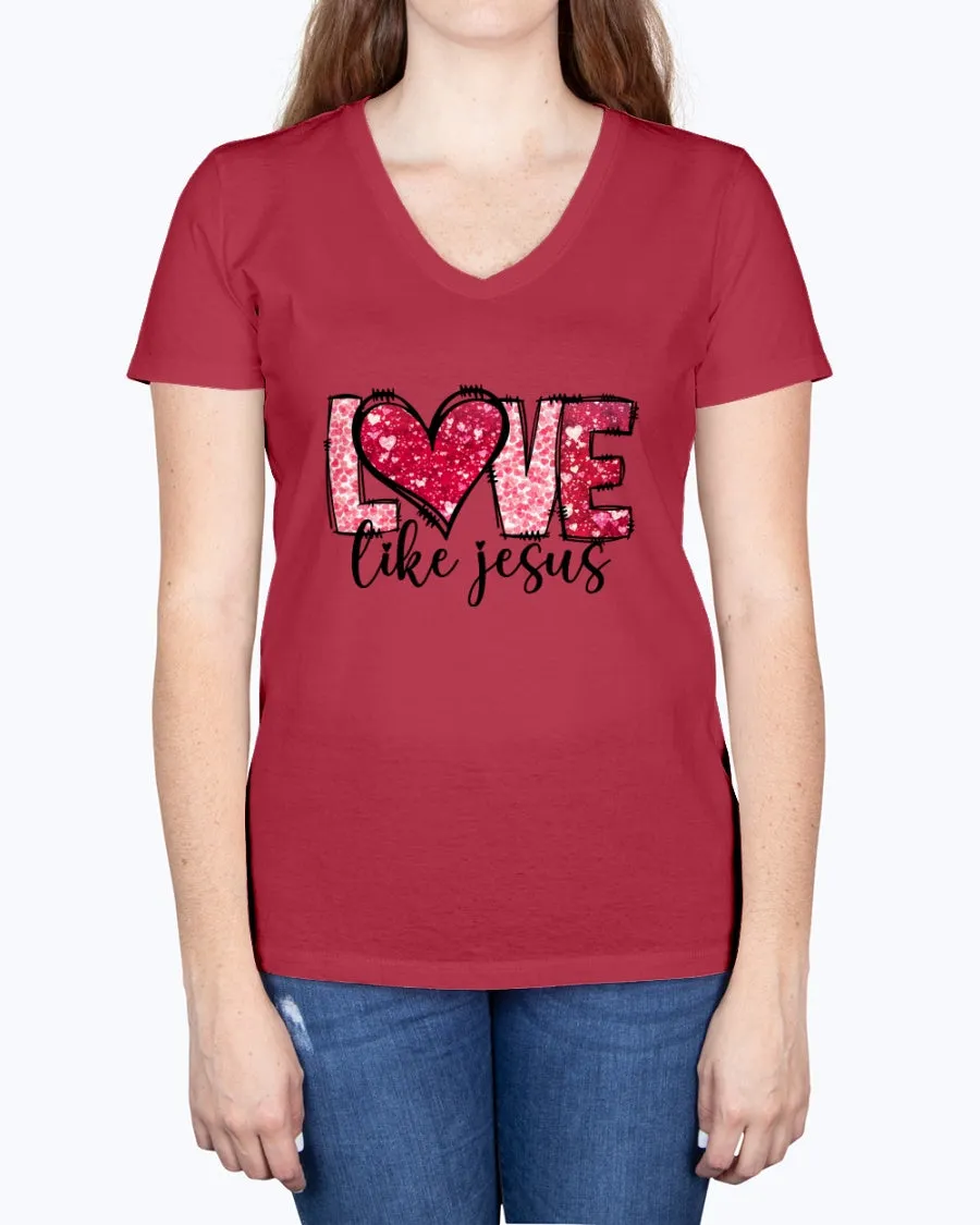 Love like Jesus - Ladies V-neck T-Shirt