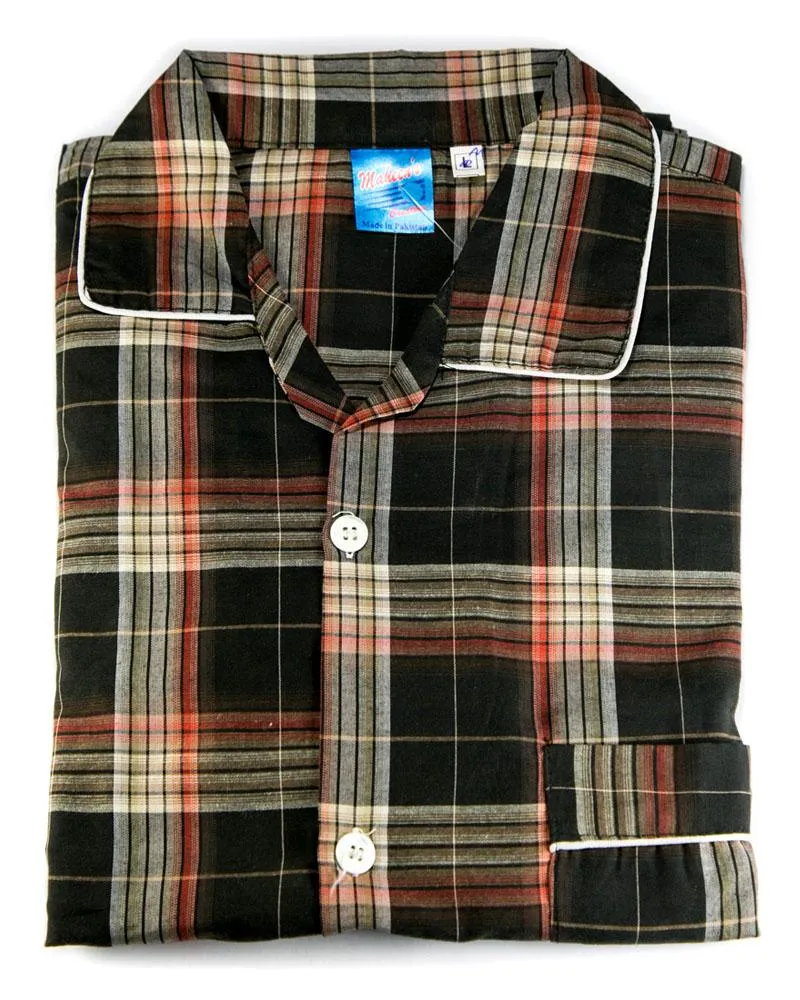 Maheen's Creation Nightdress For Men - Check Design Nightwear