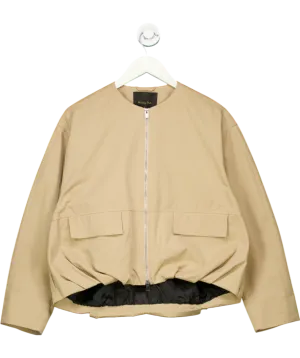 Massimo Dutti Beige Cotton Blend Collarless Jacket UK S