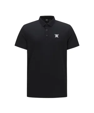 Men Back Fabric Block Short T-Shirt - Black