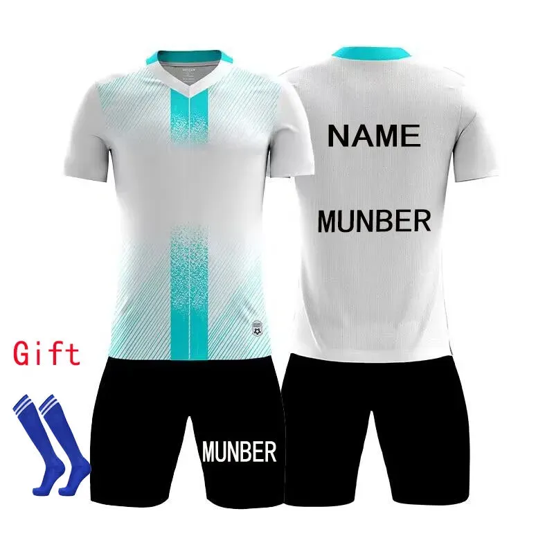 Men Football Kids Personalized Soccer Jersey Set Custom Polyester Soccer Uniform Breathable Training Football Uniform For Boy