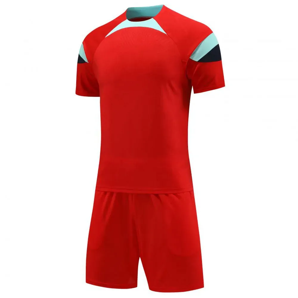 Men/Kids Personalized DIY Football Match Training Jersey Shirt And Shorts Uniform Set Polyester Fabric High Quality
