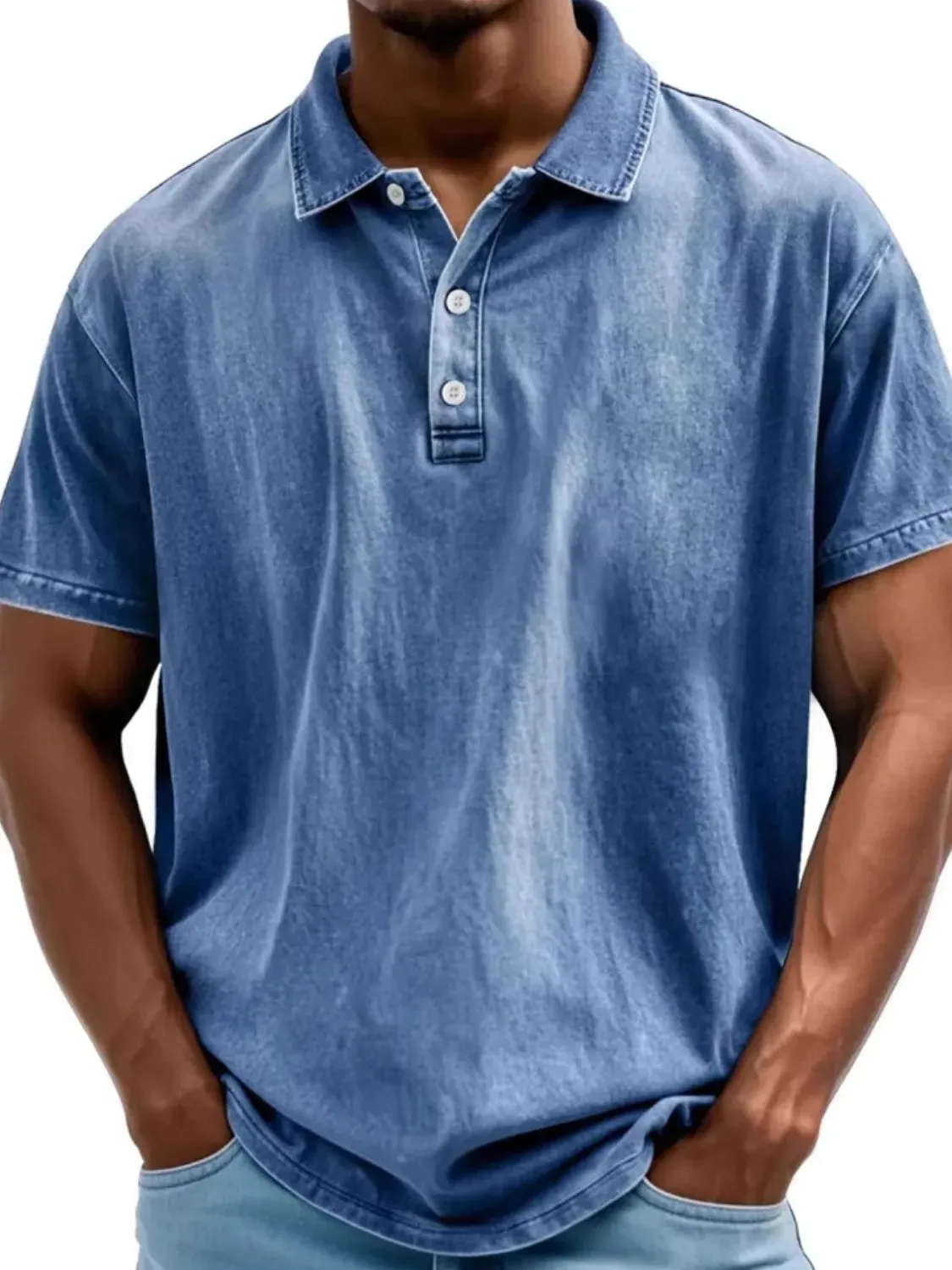 Men's Full Size Collared Neck Short Sleeve Polo Plus Size