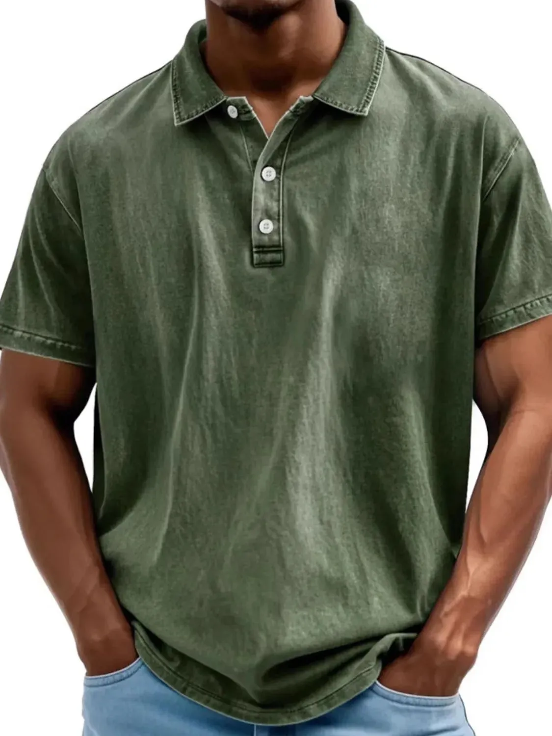 Men's Full Size Collared Neck Short Sleeve Polo Plus Size