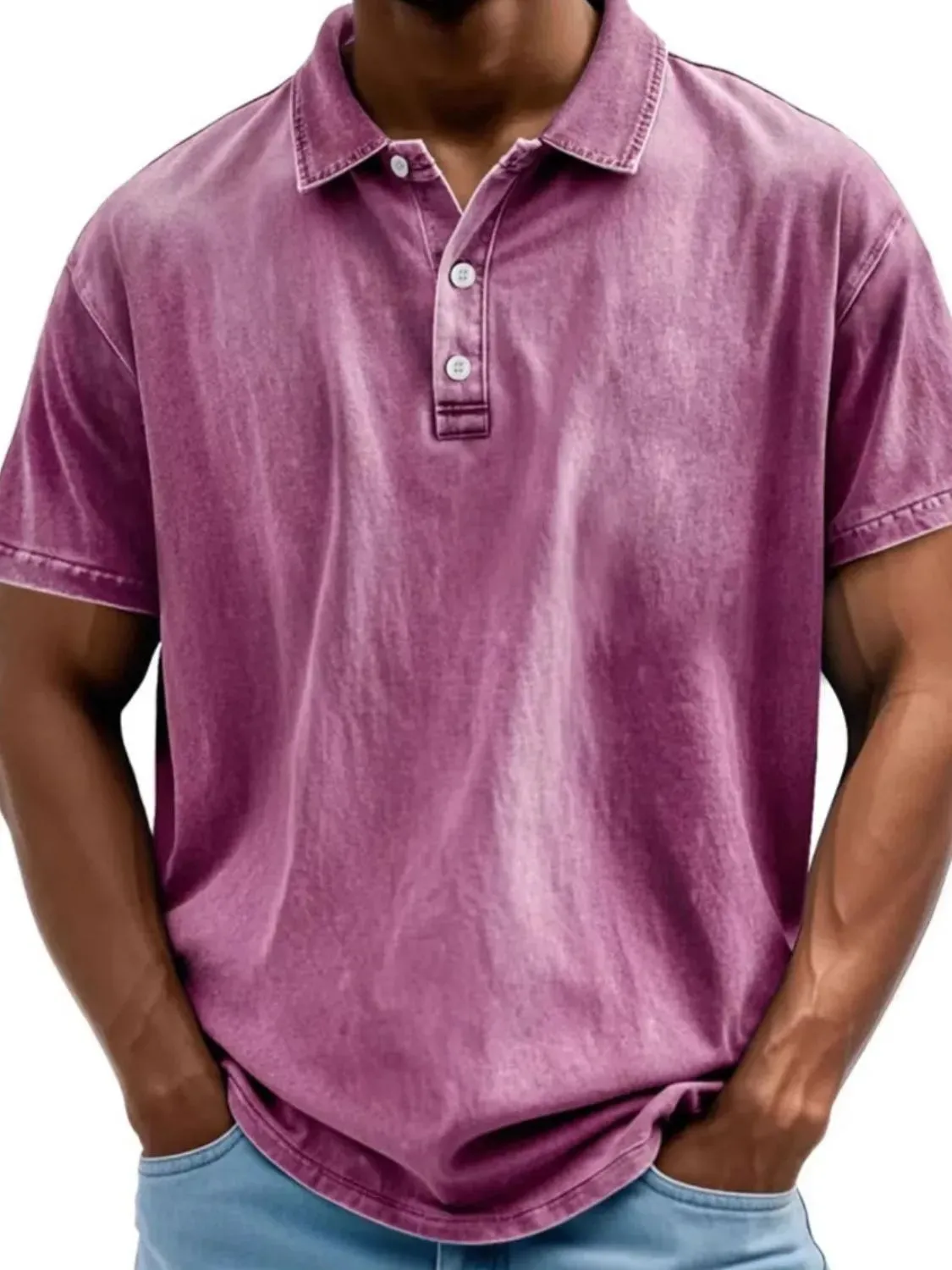 Men's Full Size Collared Neck Short Sleeve Polo Plus Size