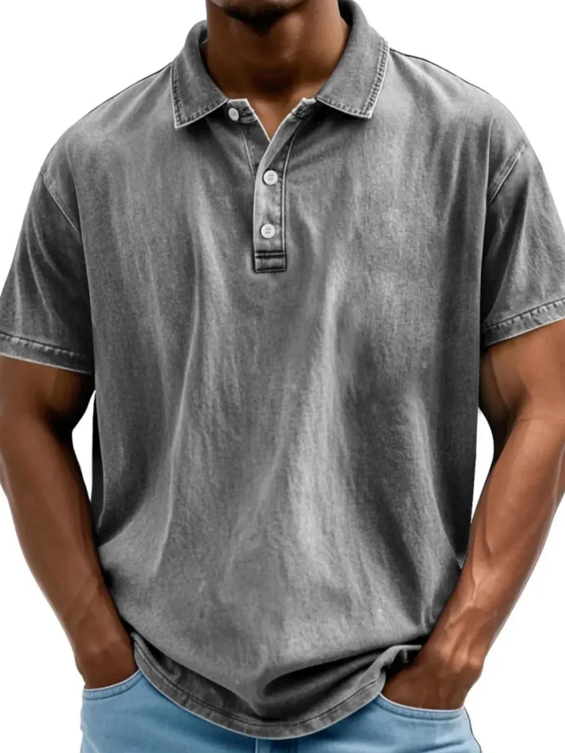 Men's Full Size Collared Neck Short Sleeve Polo Plus Size