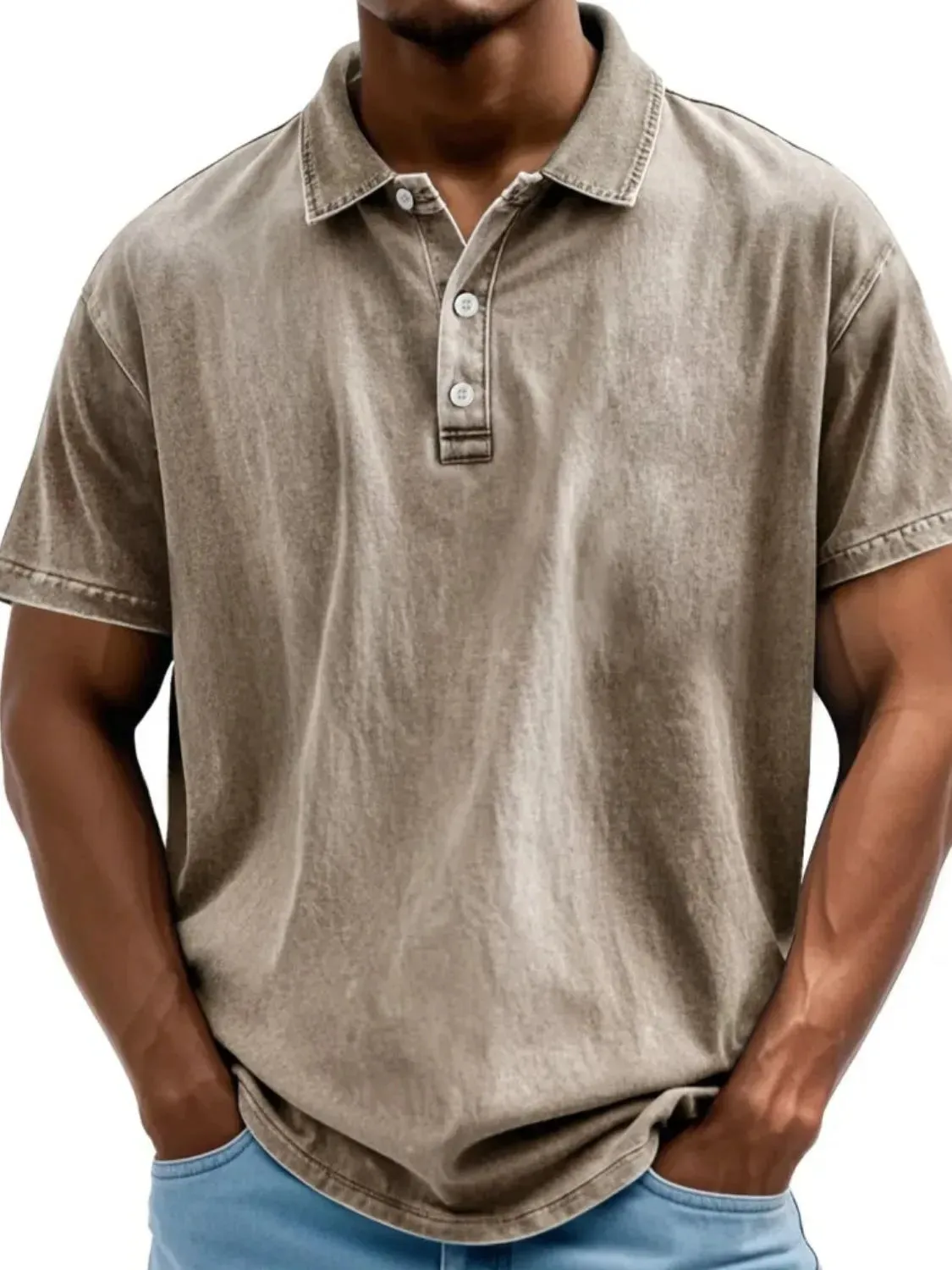 Men's Full Size Collared Neck Short Sleeve Polo Plus Size