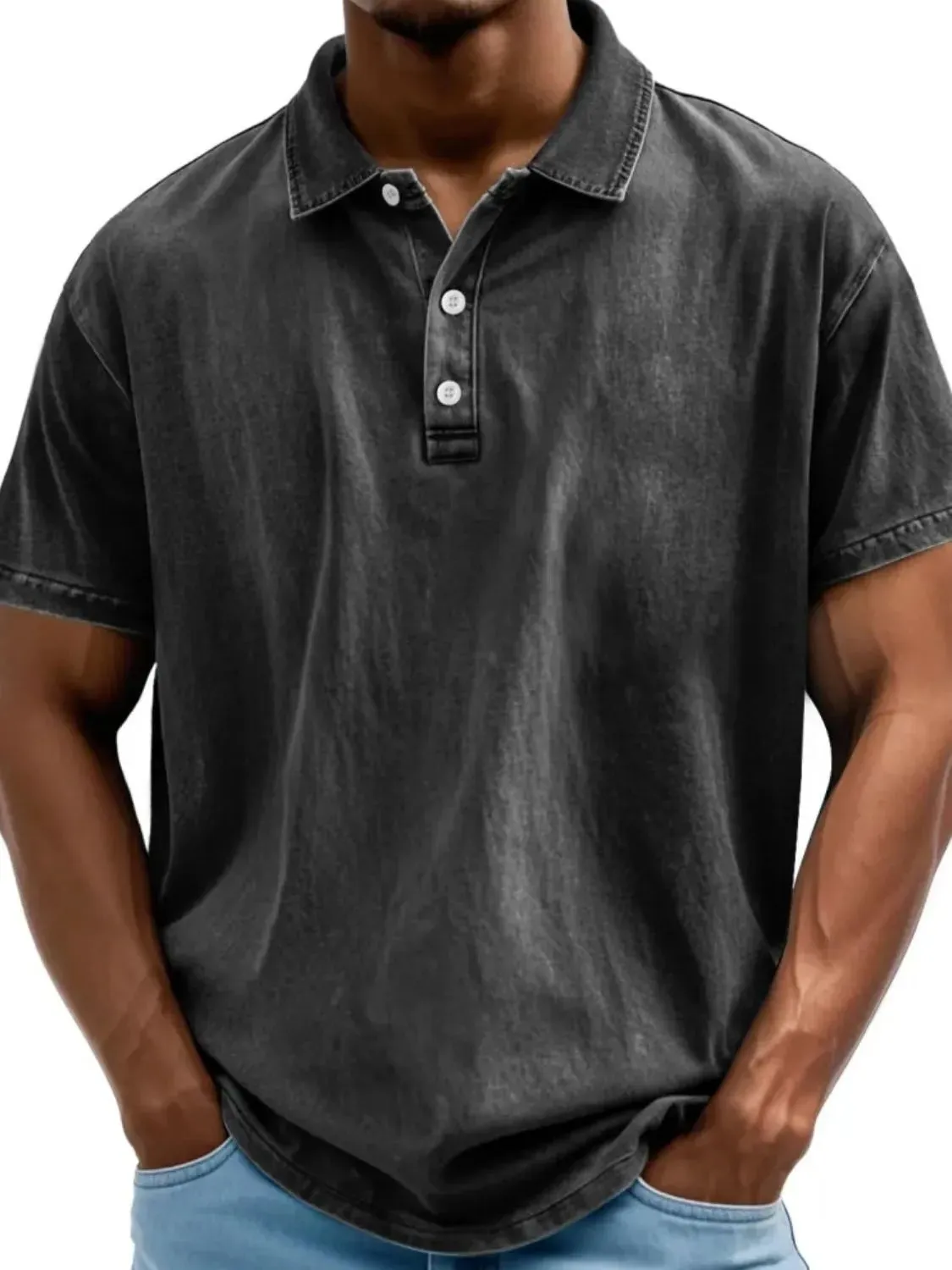 Men's Full Size Collared Neck Short Sleeve Polo Plus Size