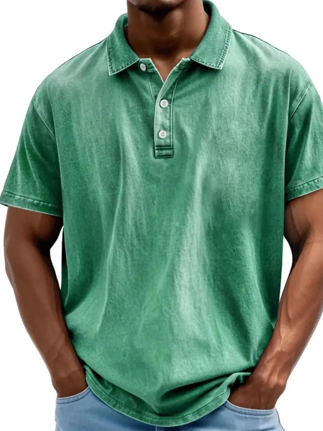 Men's Full Size Collared Neck Short Sleeve Polo Plus Size