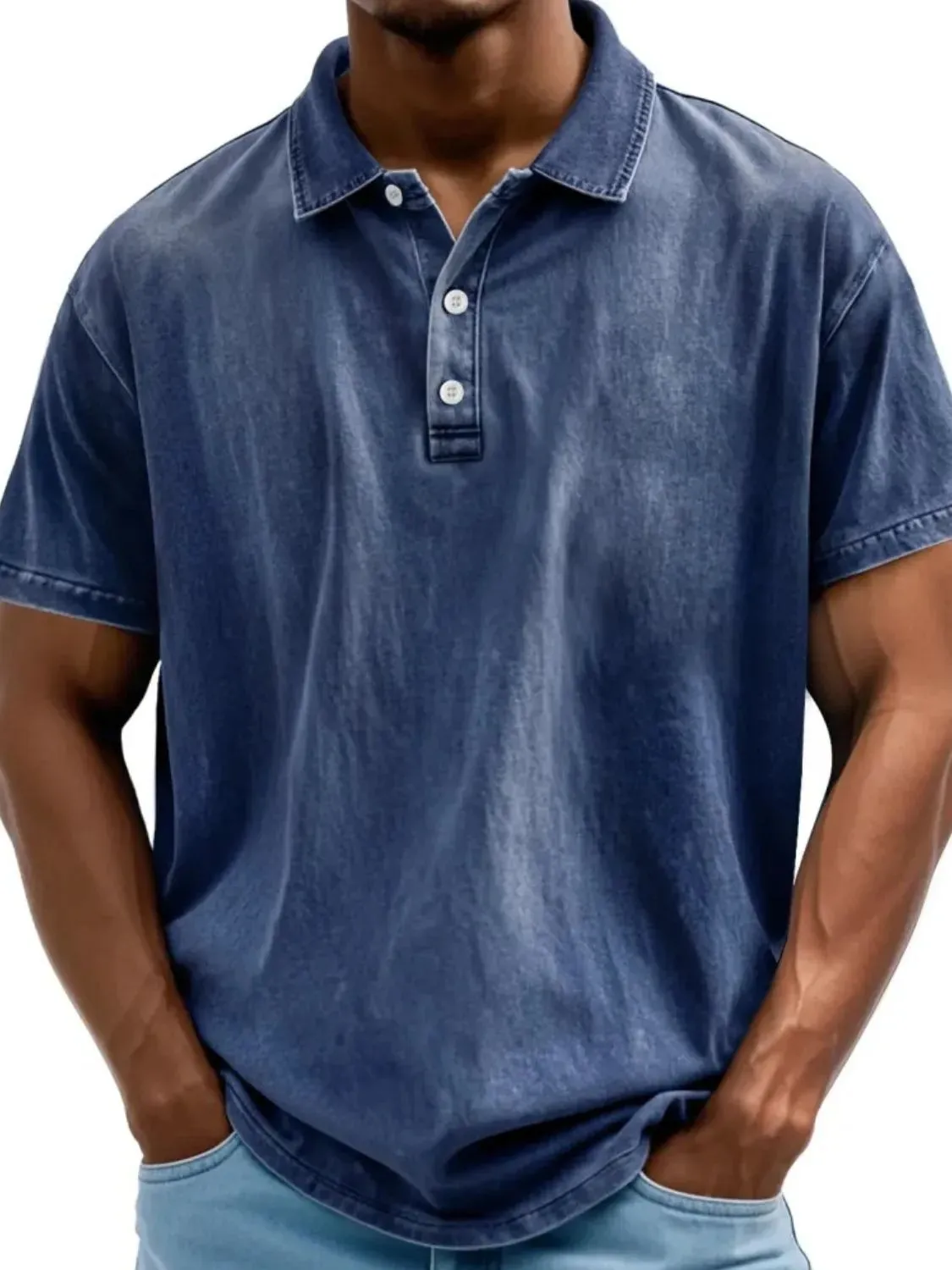 Men's Full Size Collared Neck Short Sleeve Polo Plus Size