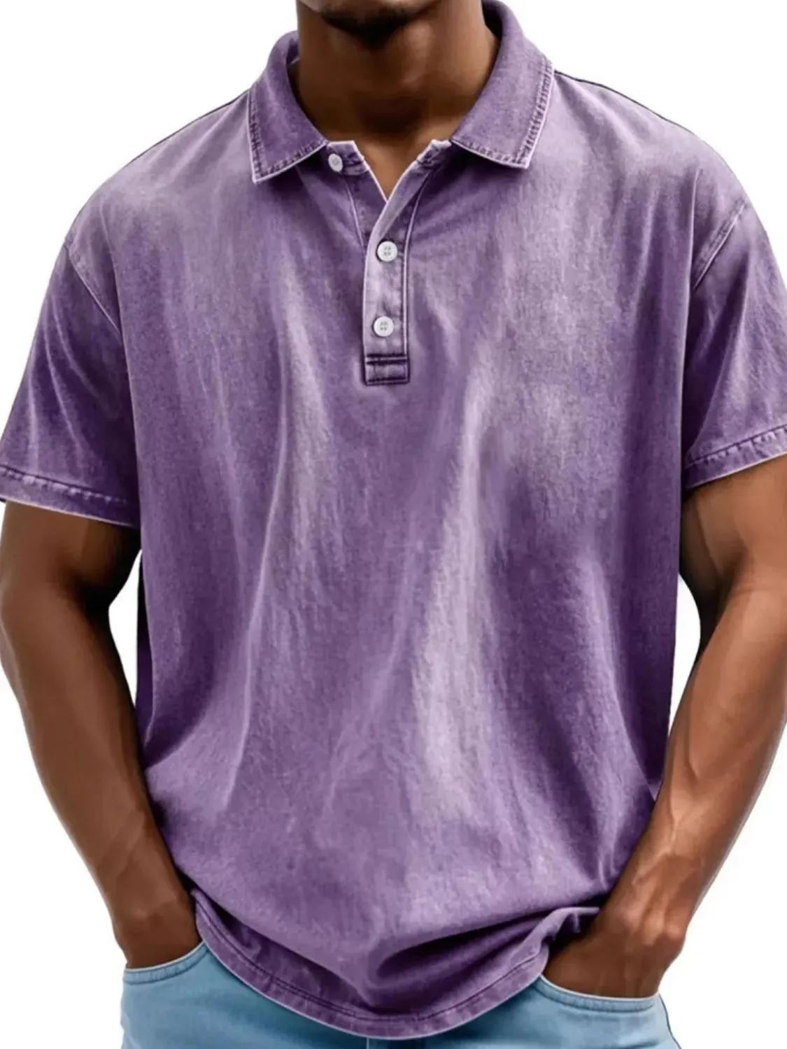 Men's Full Size Collared Neck Short Sleeve Polo Plus Size
