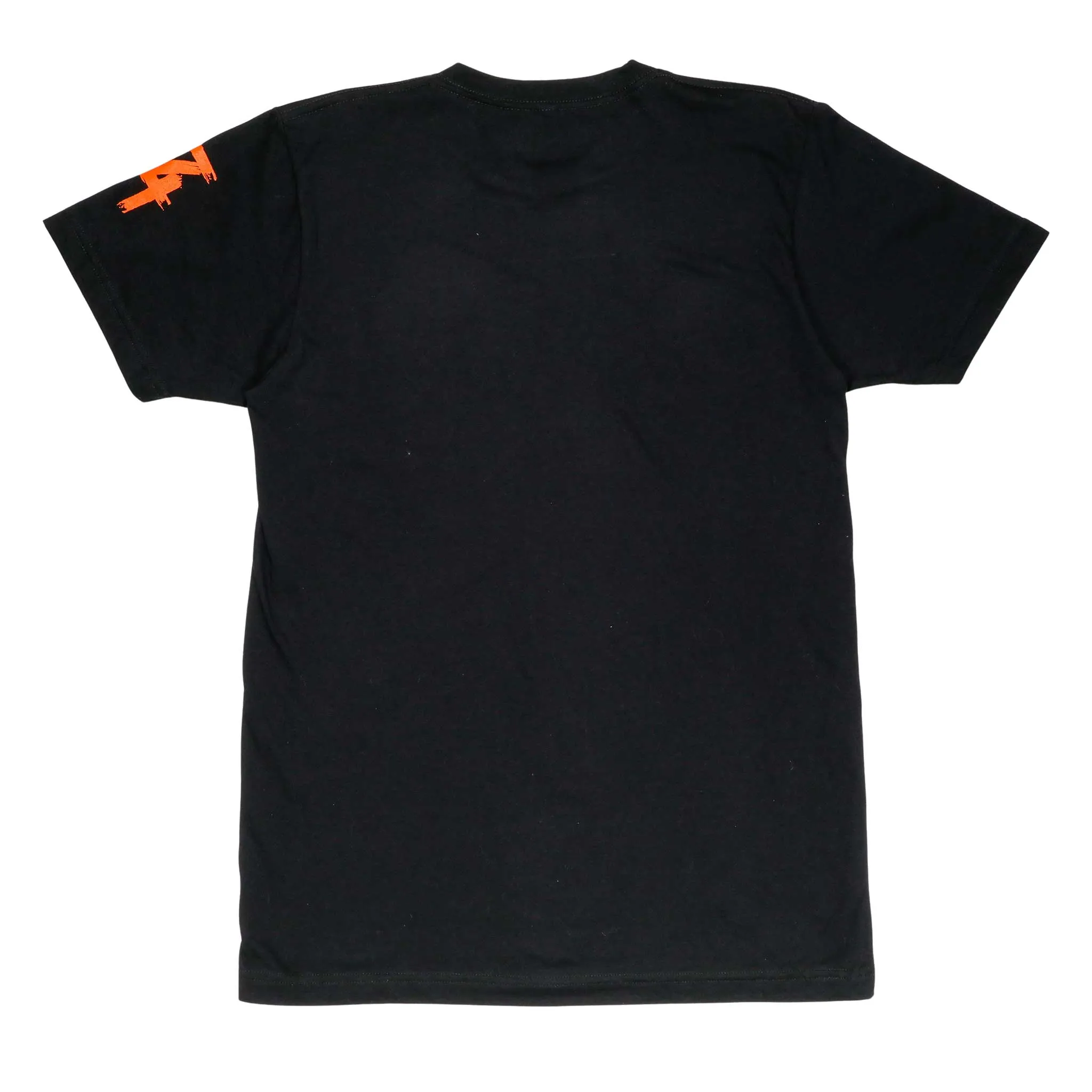 Men's - Heart Black and Orange Crew Neck T-Shirt