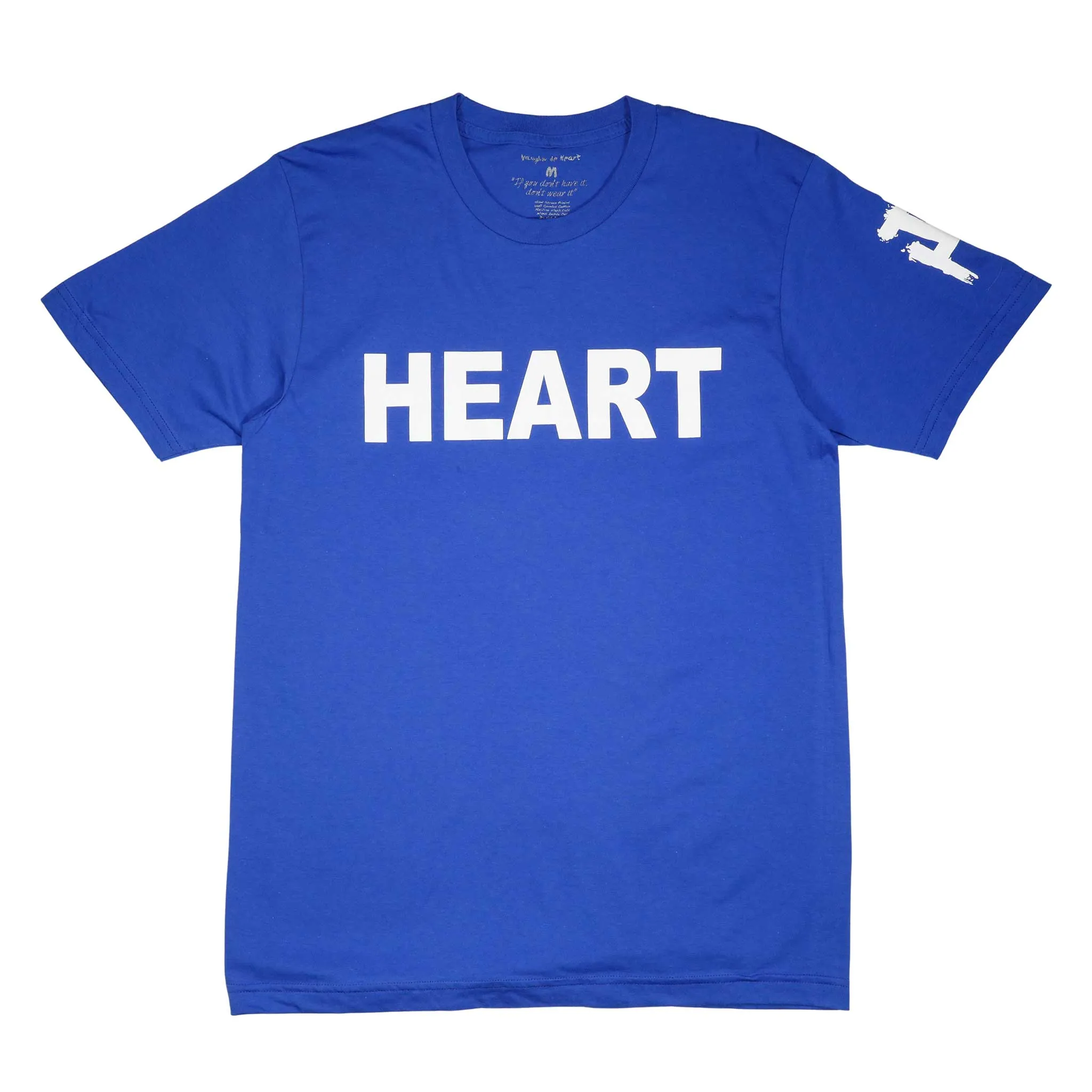 Men's - Heart Blue and White Crew Neck T-Shirt
