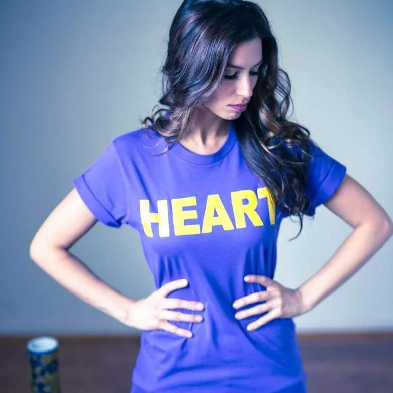 Men's - Heart Purple and Gold Crew Neck T-Shirt