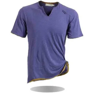 Mens Outdoor Cotton Tees Sport V-neck Tops Light Thin Quick-dry Short Sleeve T-shirt
