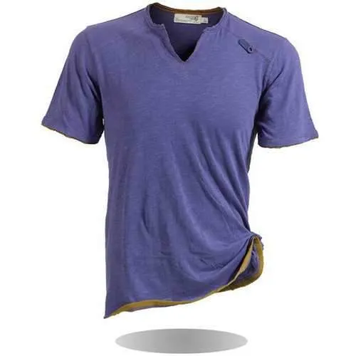 Mens Outdoor Cotton Tees Sport V-neck Tops Light Thin Quick-dry Short Sleeve T-shirt
