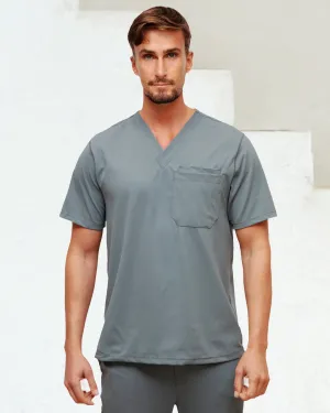 Men's Surf Green V-Neck Scrub Top