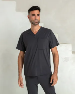 Men's Titanium V-Neck Scrub Top