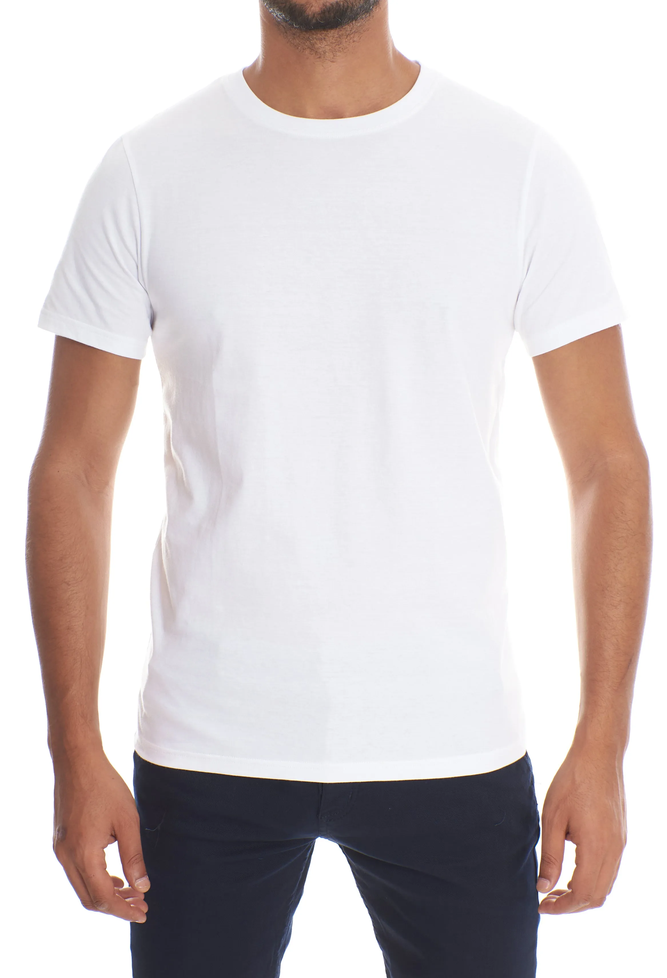 MEN’S WHITE CREW NECK T-SHIRT - 6 PK