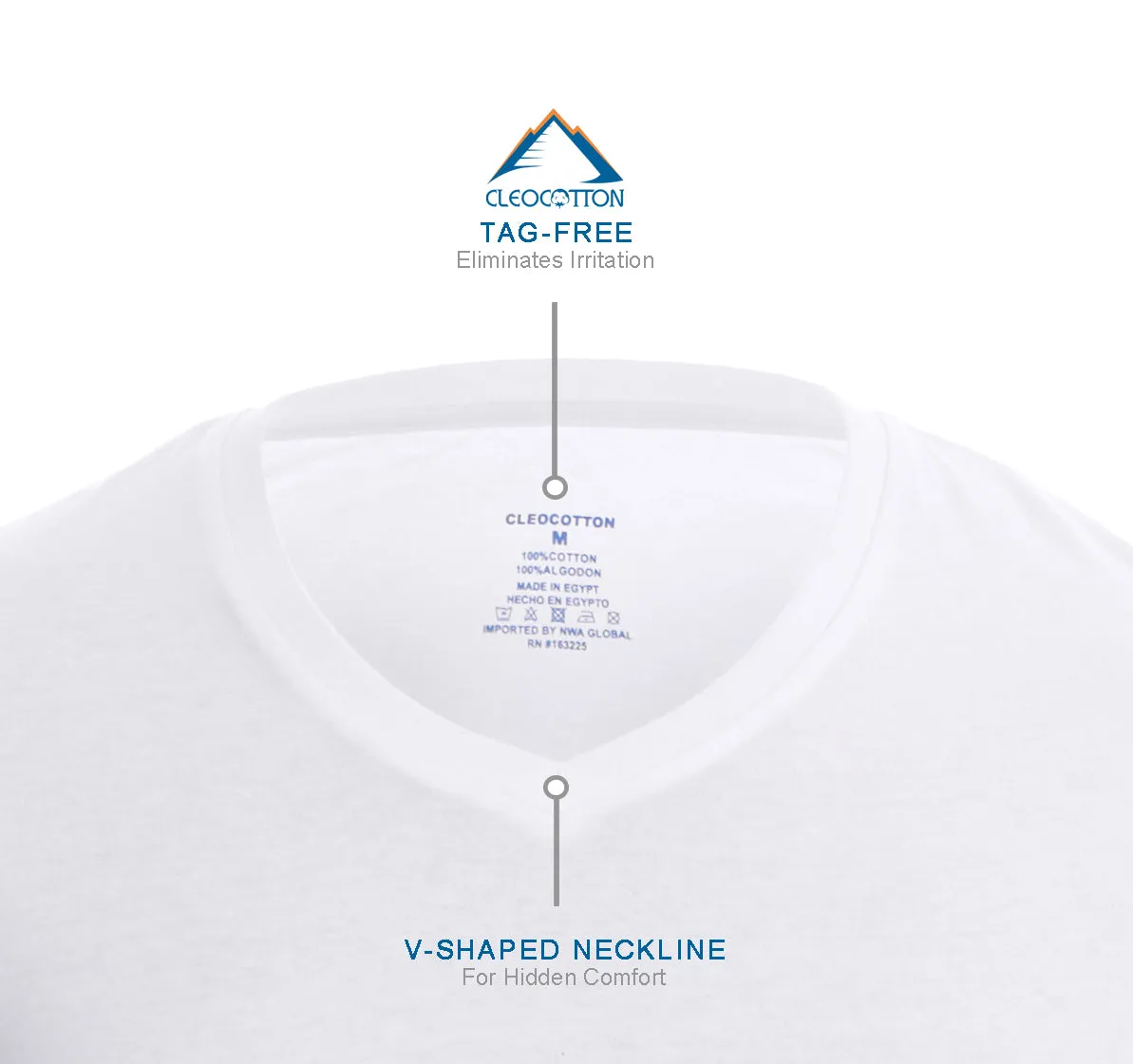MEN’S WHITE CREW NECK T-SHIRT - 6 PK