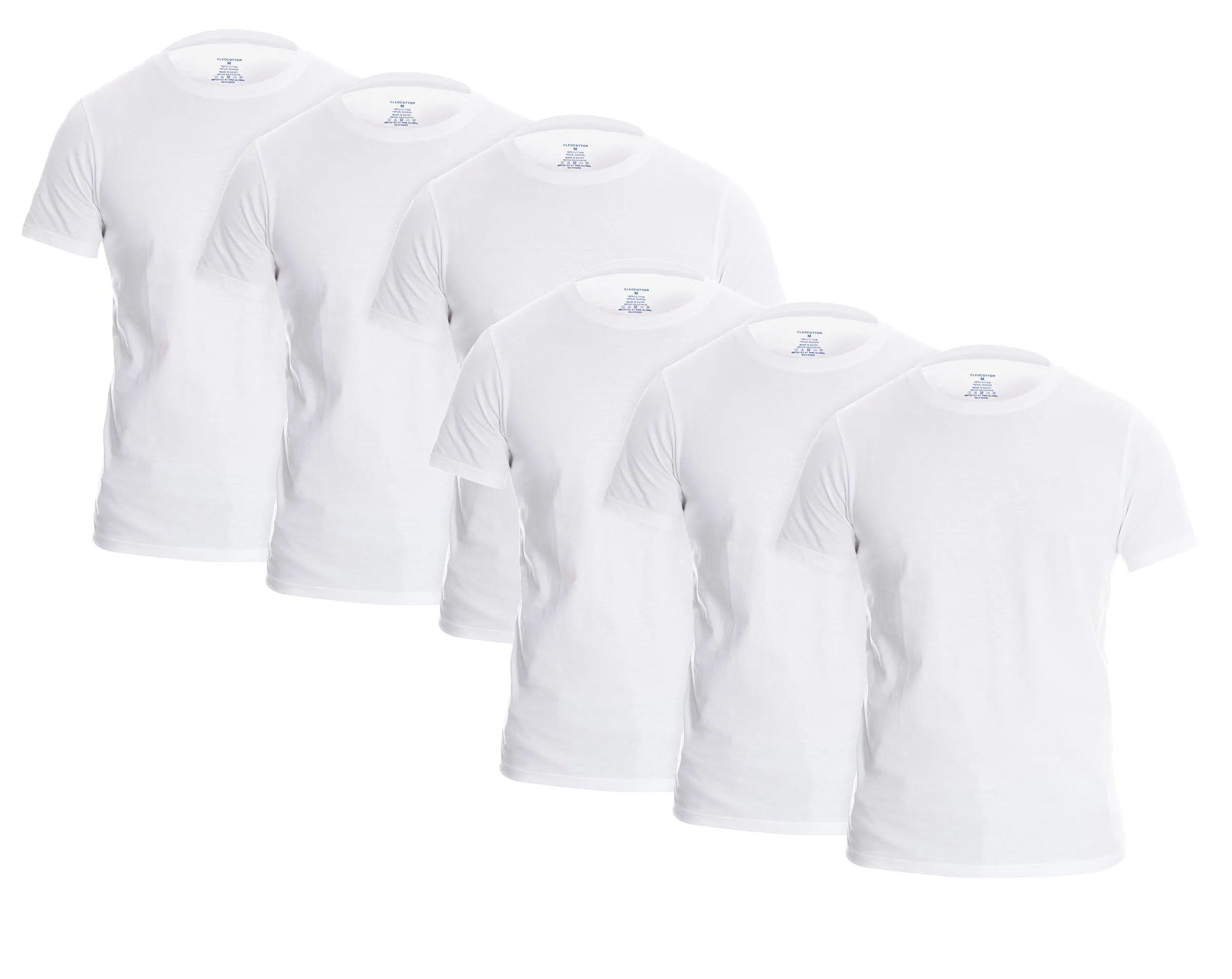 MEN’S WHITE CREW NECK T-SHIRT - 6 PK