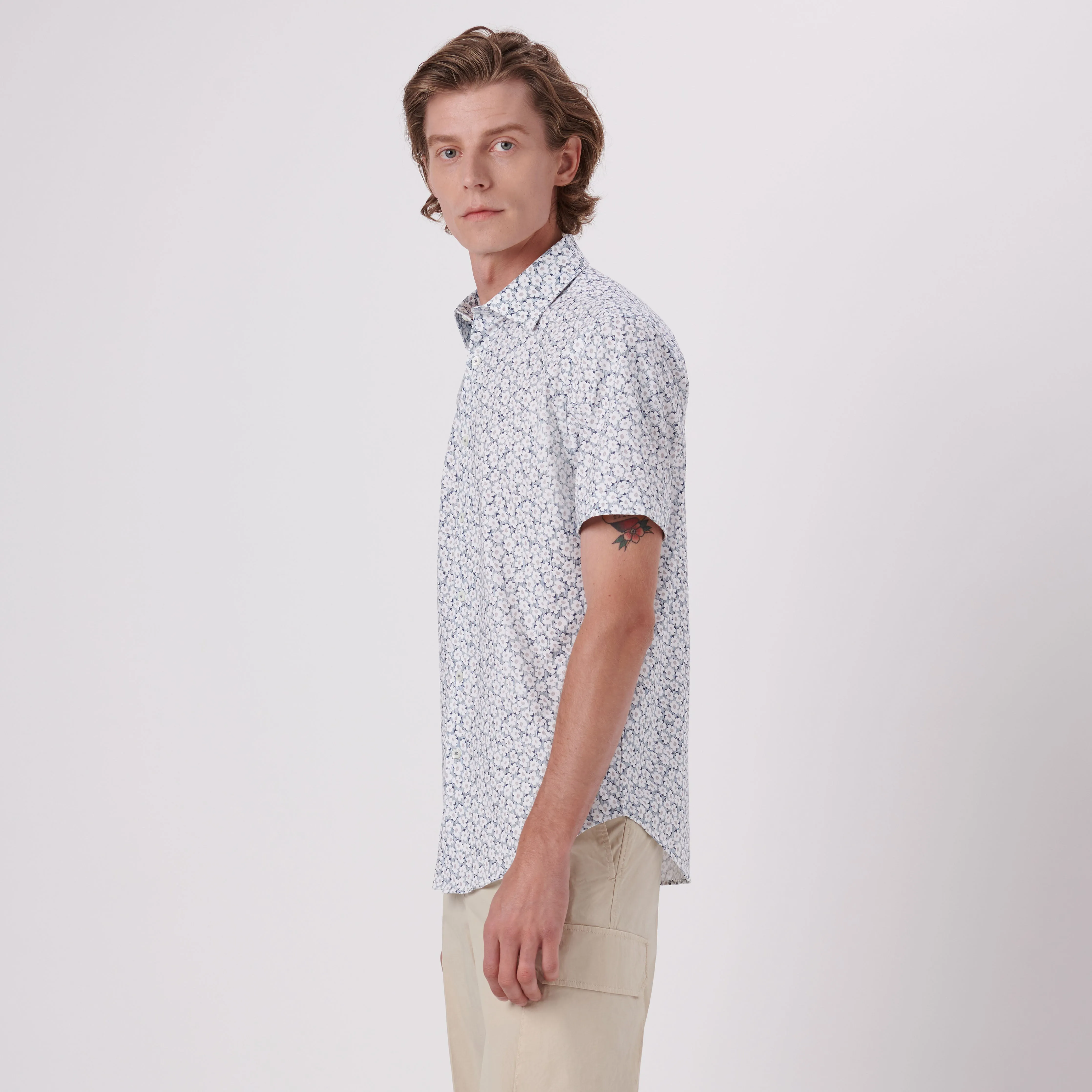 Miles Floral Print OoohCotton Short Sleeve Shirt