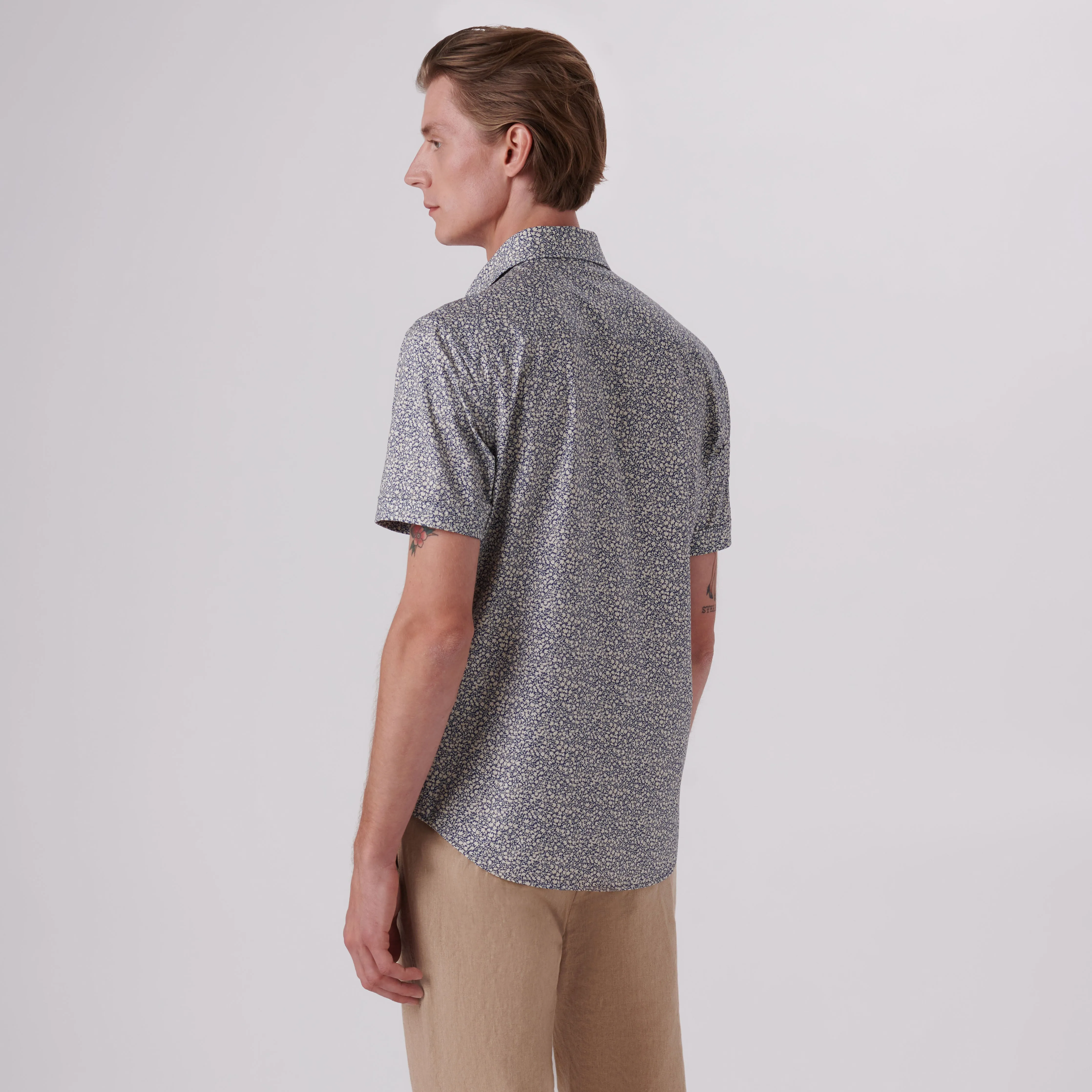 Miles Floral Print OoohCotton Short Sleeve Shirt