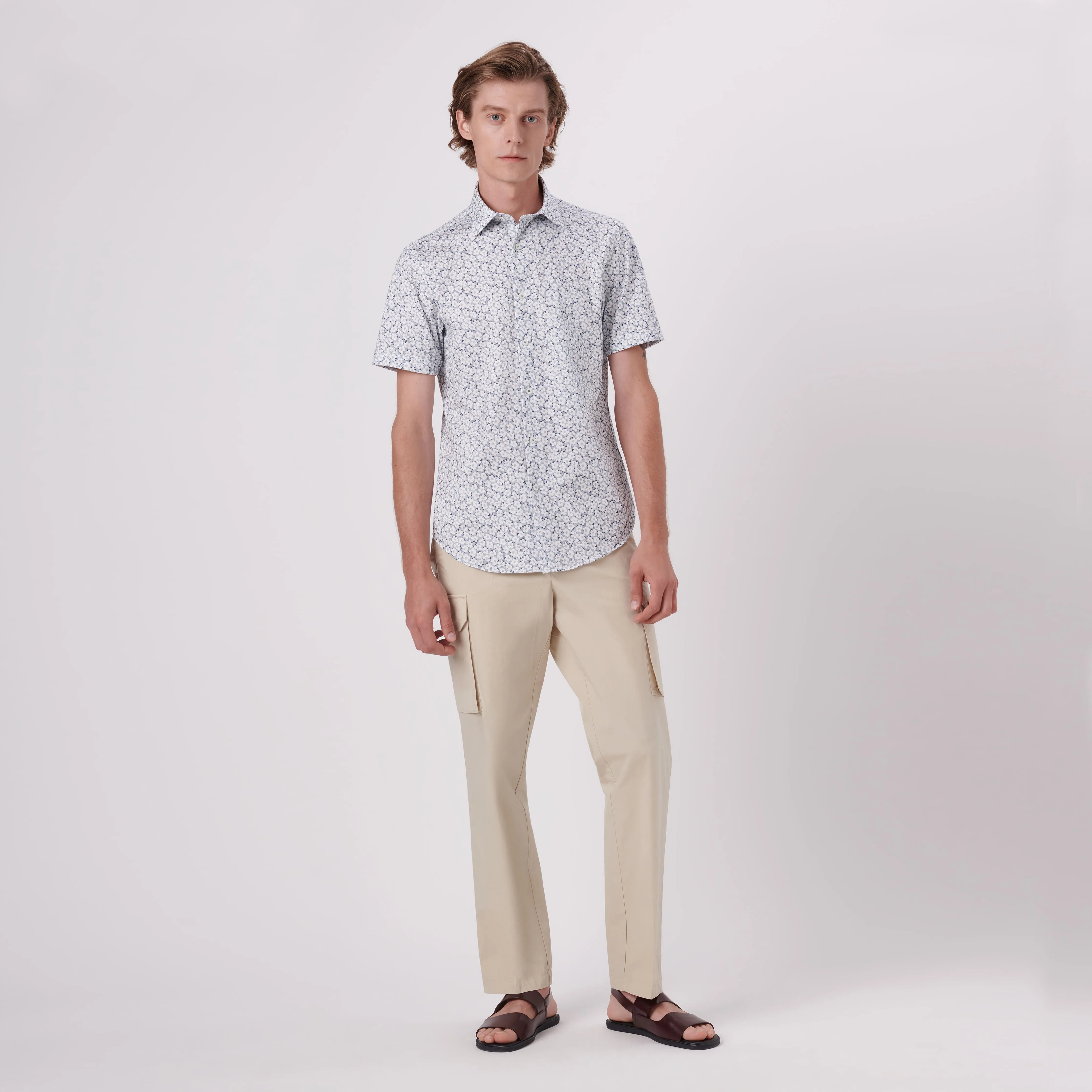 Miles Floral Print OoohCotton Short Sleeve Shirt