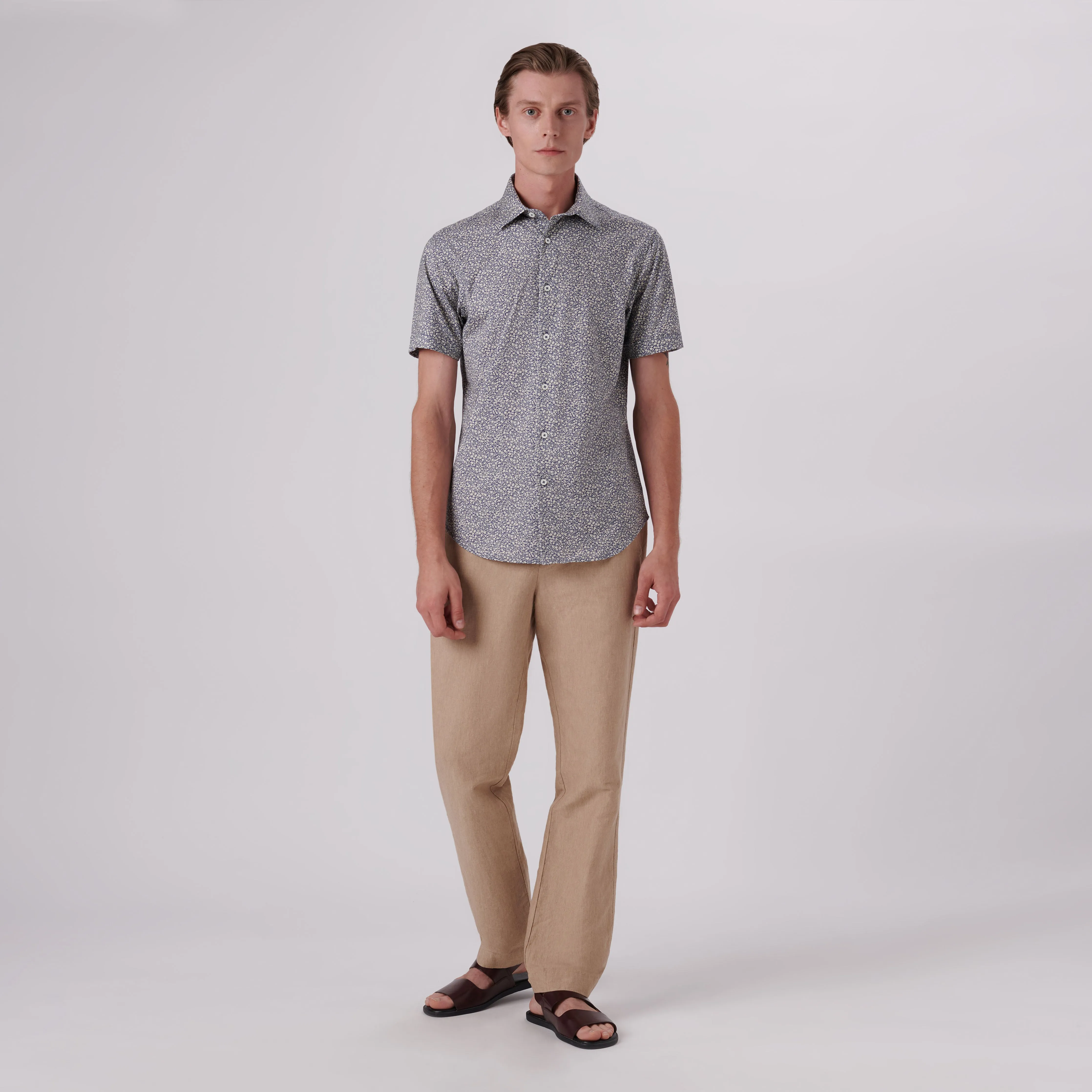 Miles Floral Print OoohCotton Short Sleeve Shirt