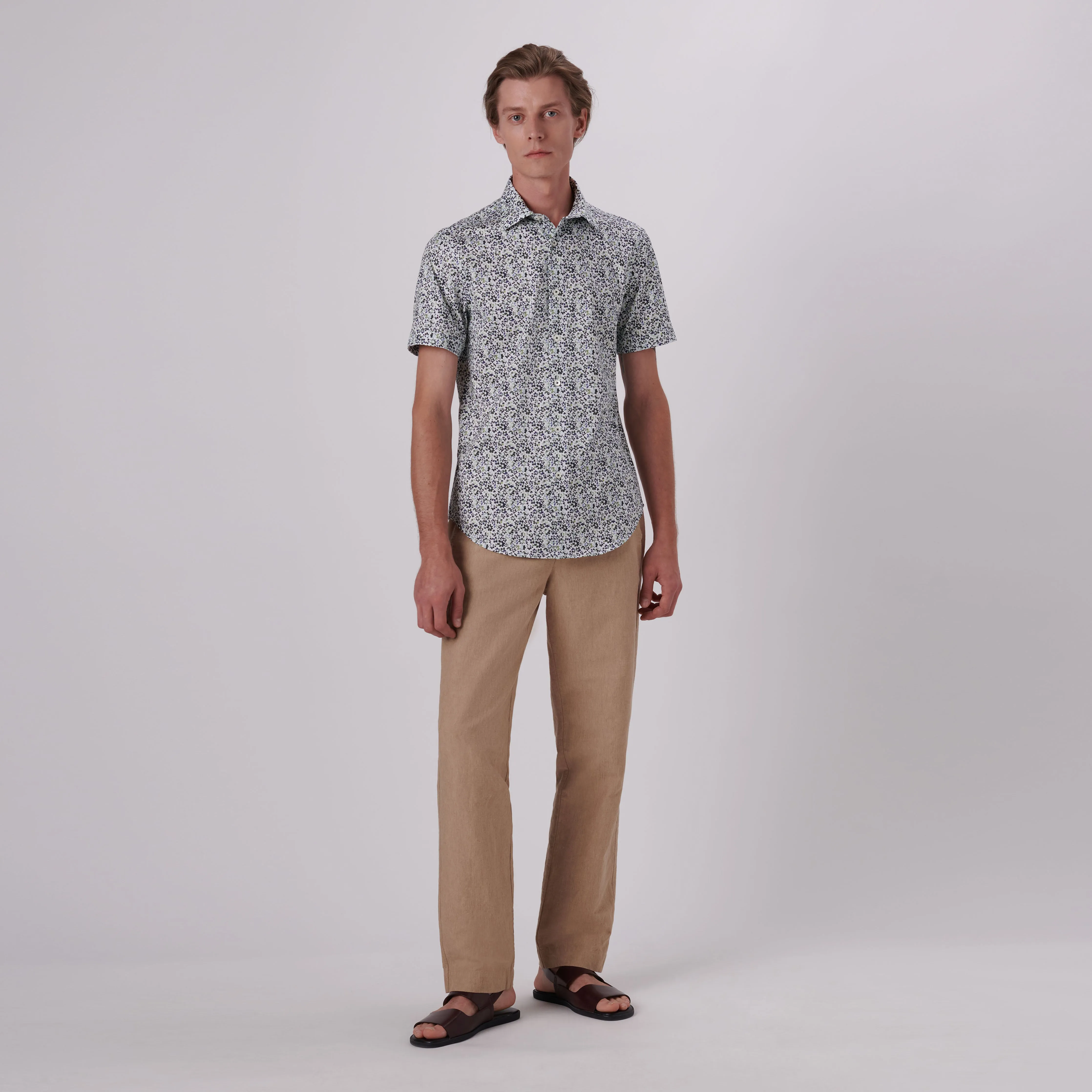 Miles Floral Print OoohCotton Short Sleeve Shirt