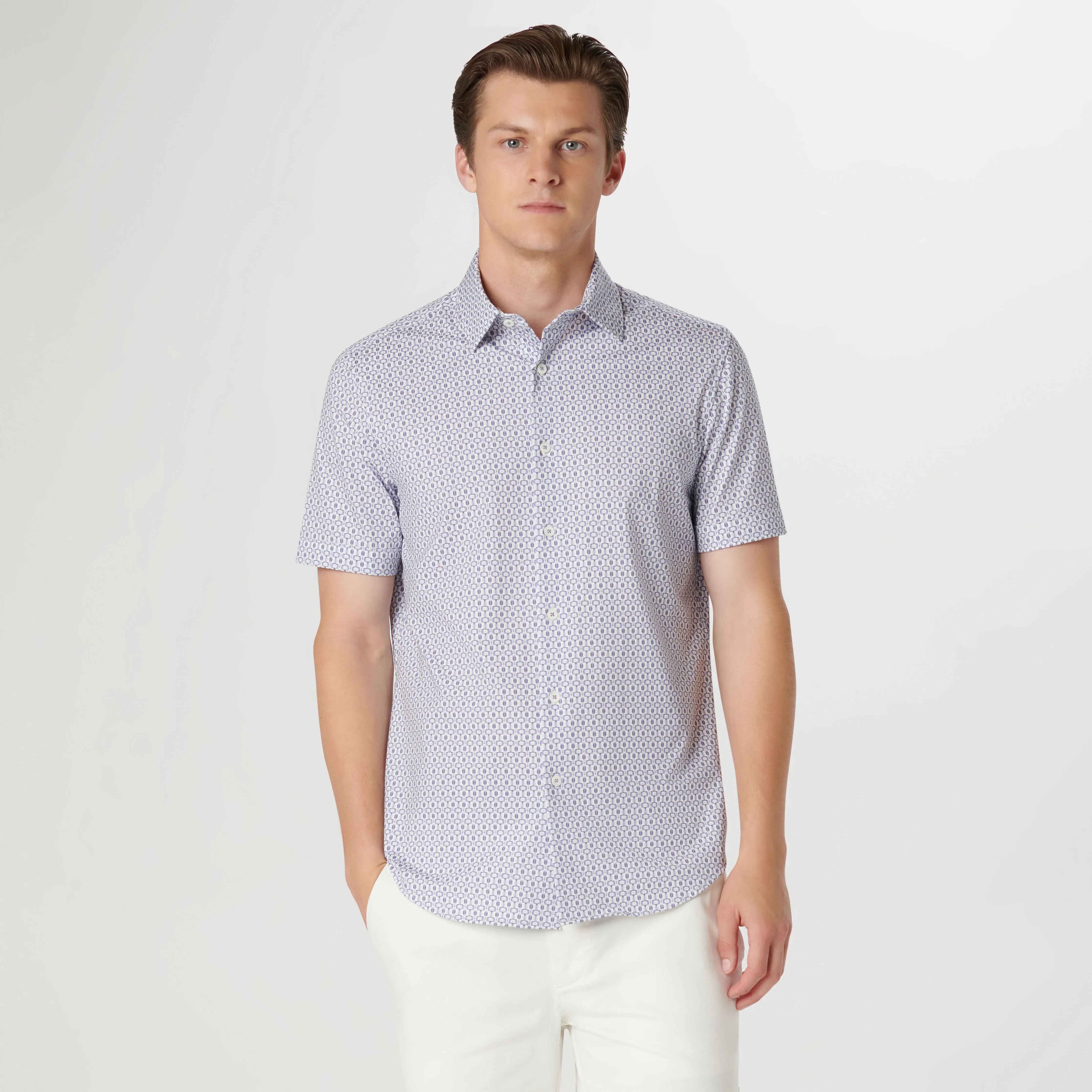Miles Geometric OoohCotton Short Sleeve Shirt