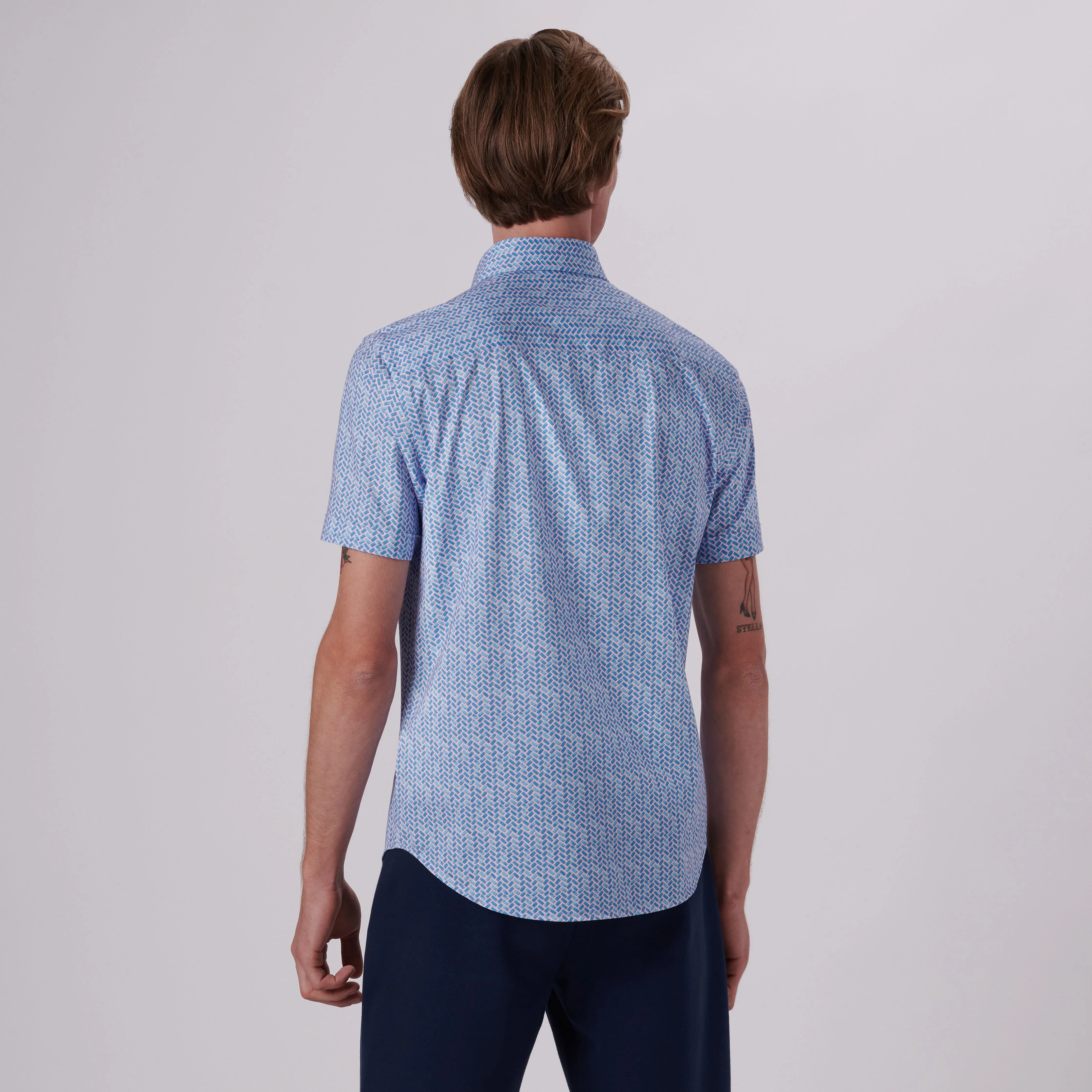 Miles Geometrical Print OoohCotton Short Sleeve Shirt