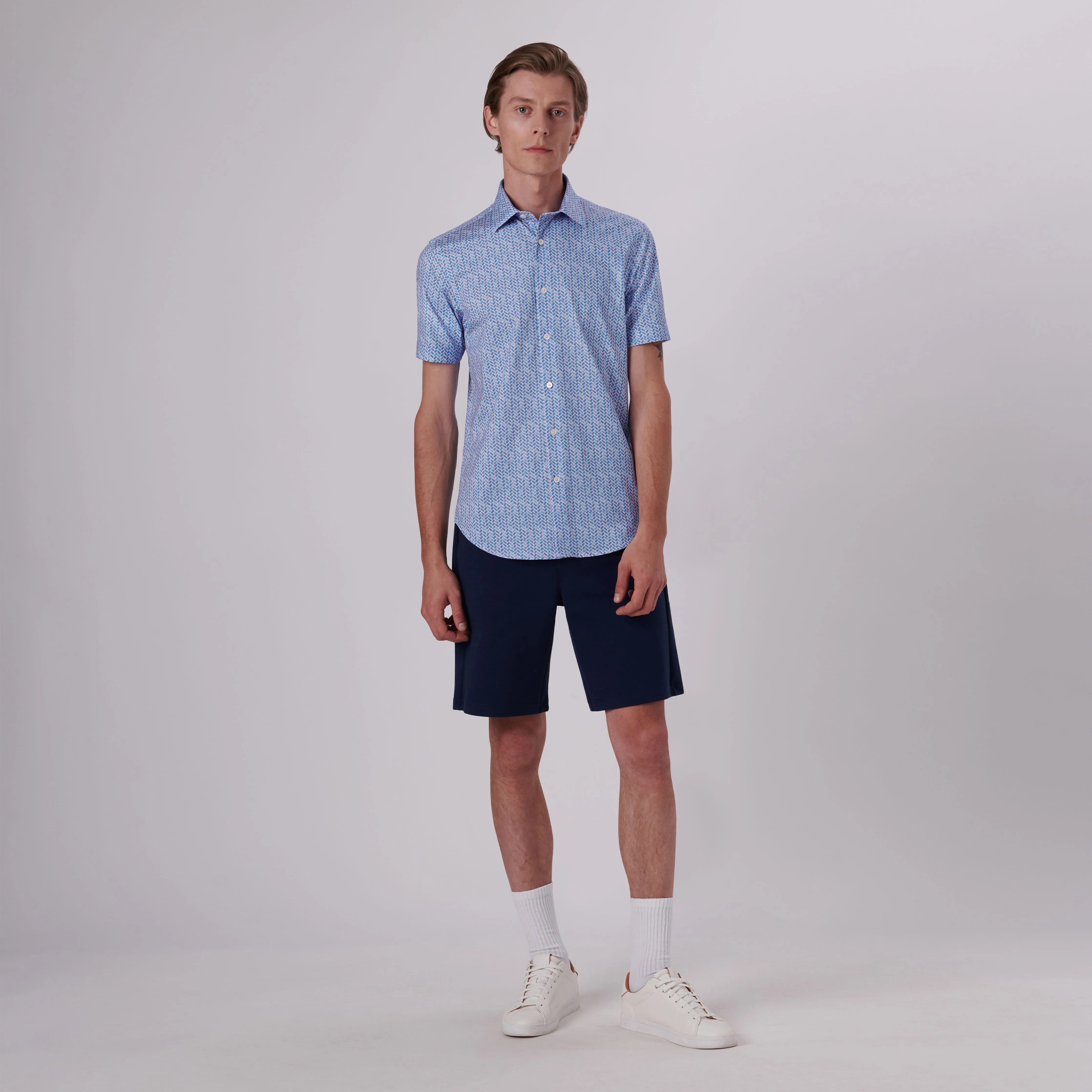 Miles Geometrical Print OoohCotton Short Sleeve Shirt