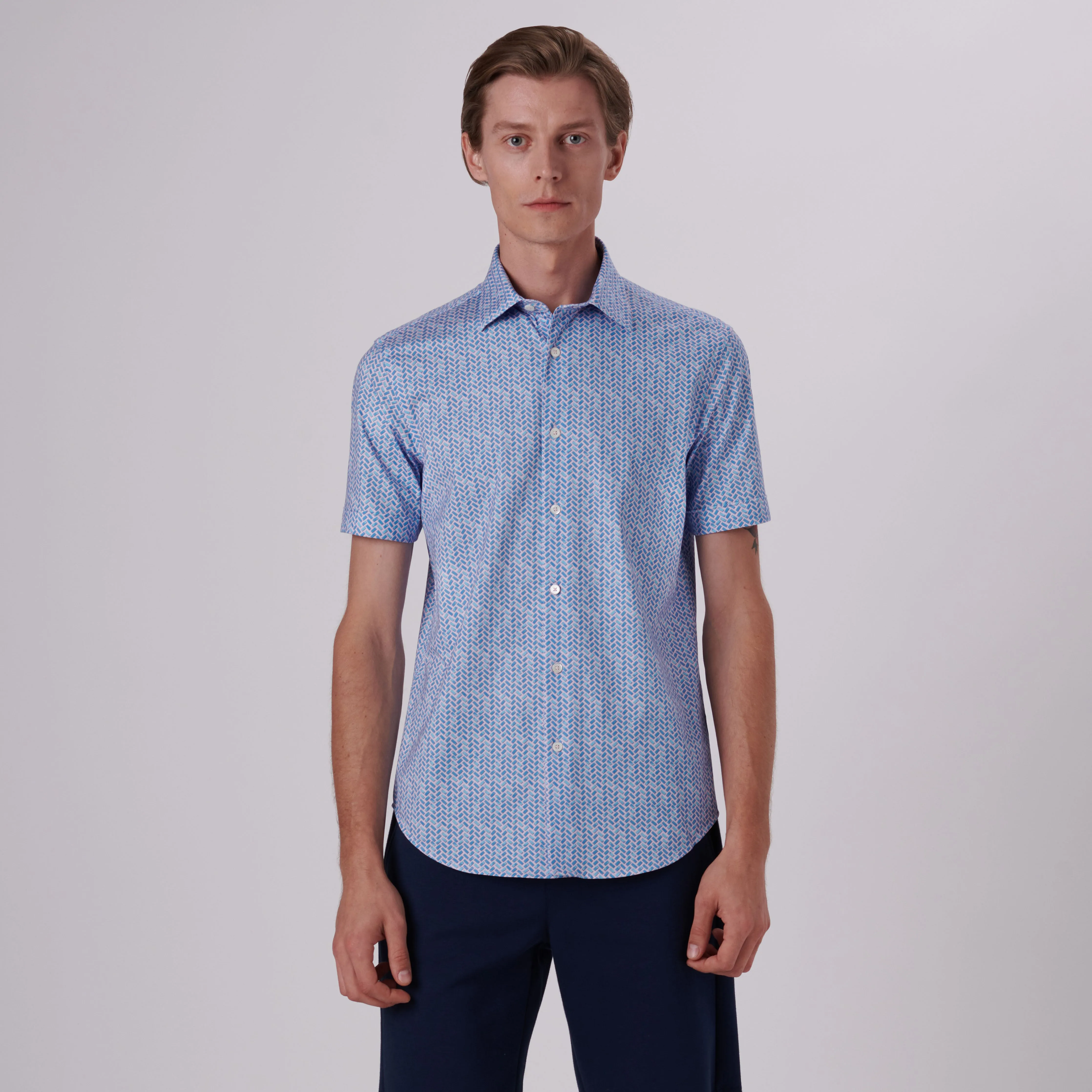 Miles Geometrical Print OoohCotton Short Sleeve Shirt